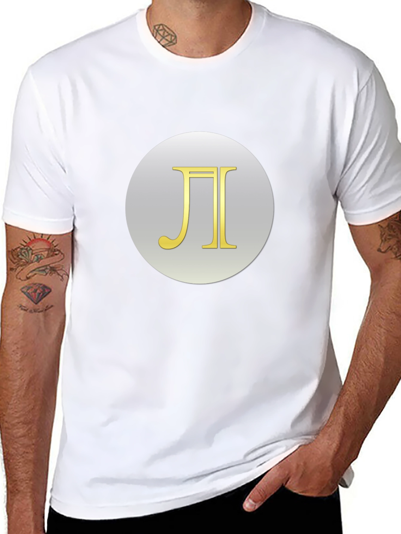 Pi Symbol T-Shirt - Black Cotton Blend