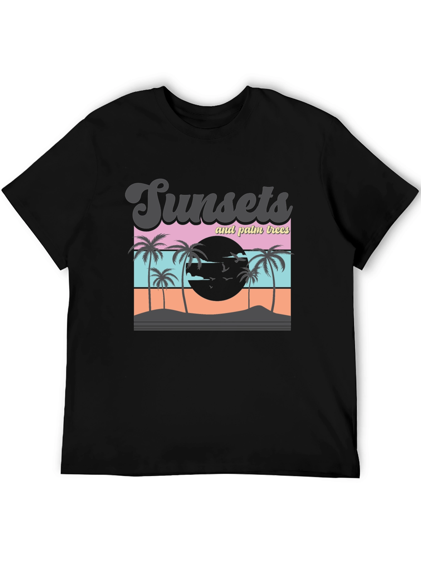 Sunset Palm Tree Graphic T-Shirt