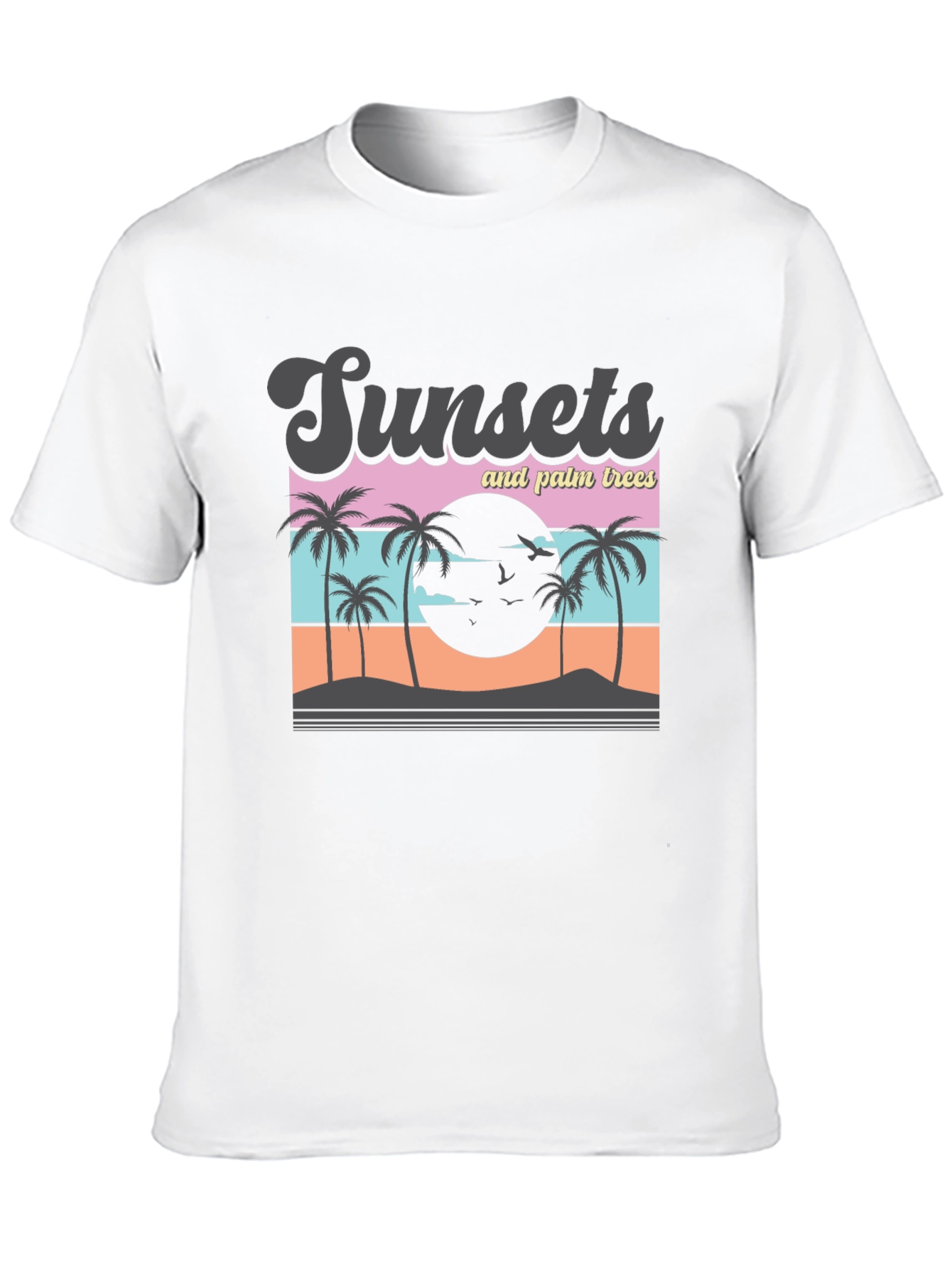 Sunset Palm Tree Graphic T-Shirt