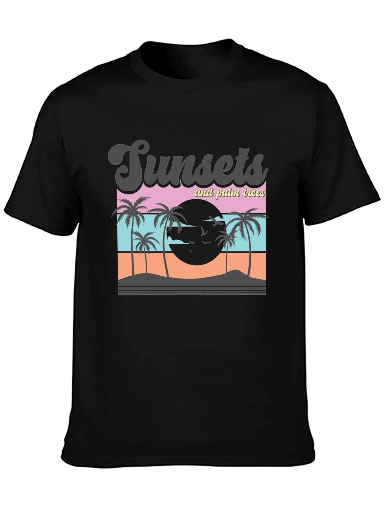 Sunset Palm Tree Graphic T-Shirt