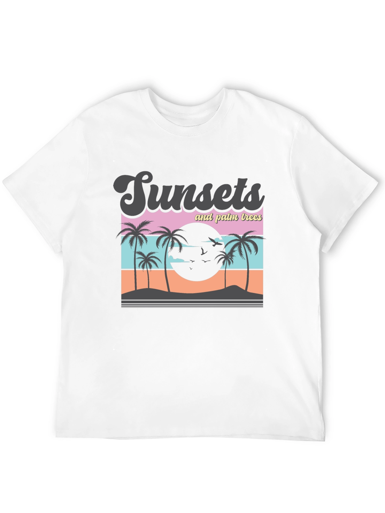 Sunset Palm Tree Graphic T-Shirt