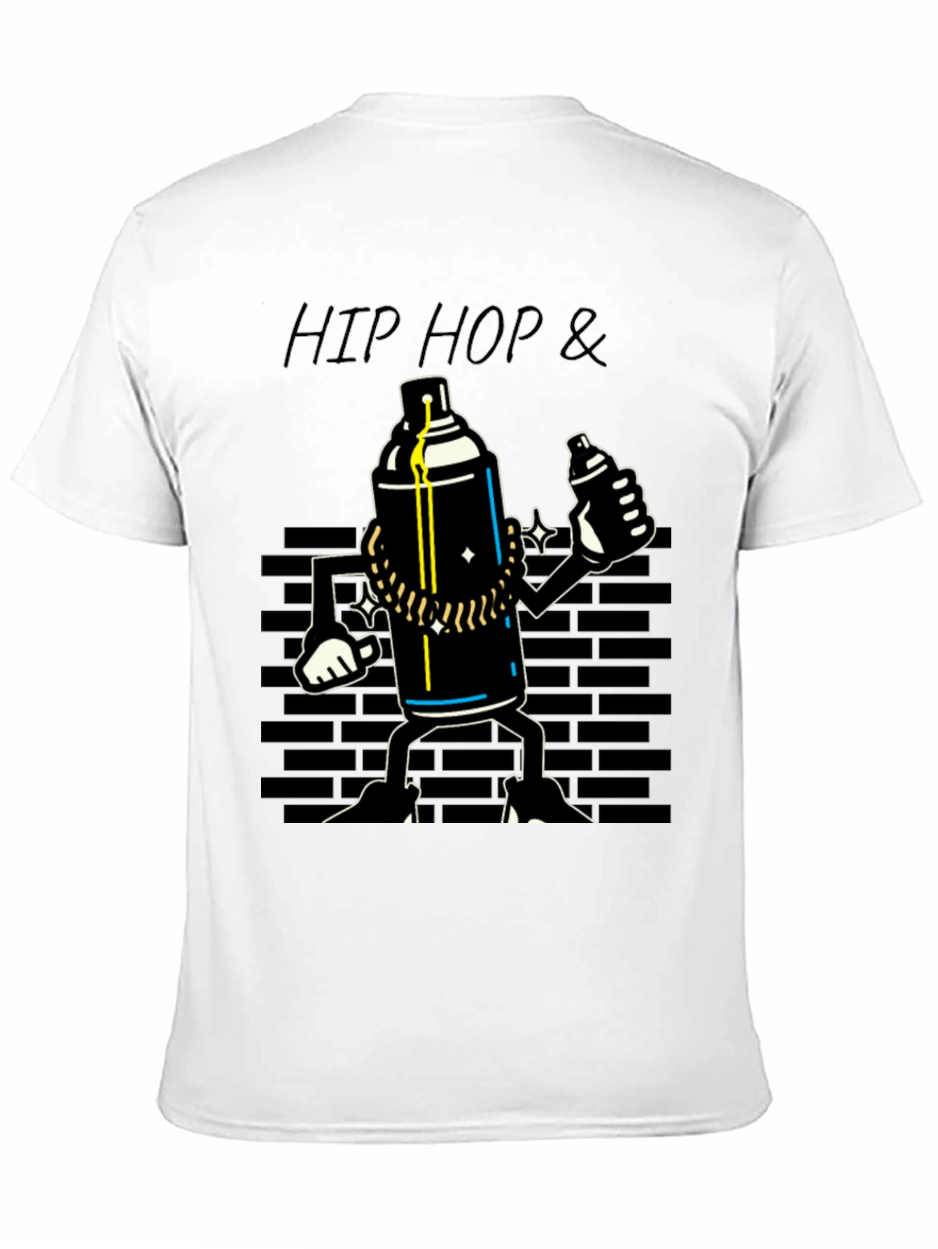 Hip Hop Spray Paint Can Graphic T-Shirt