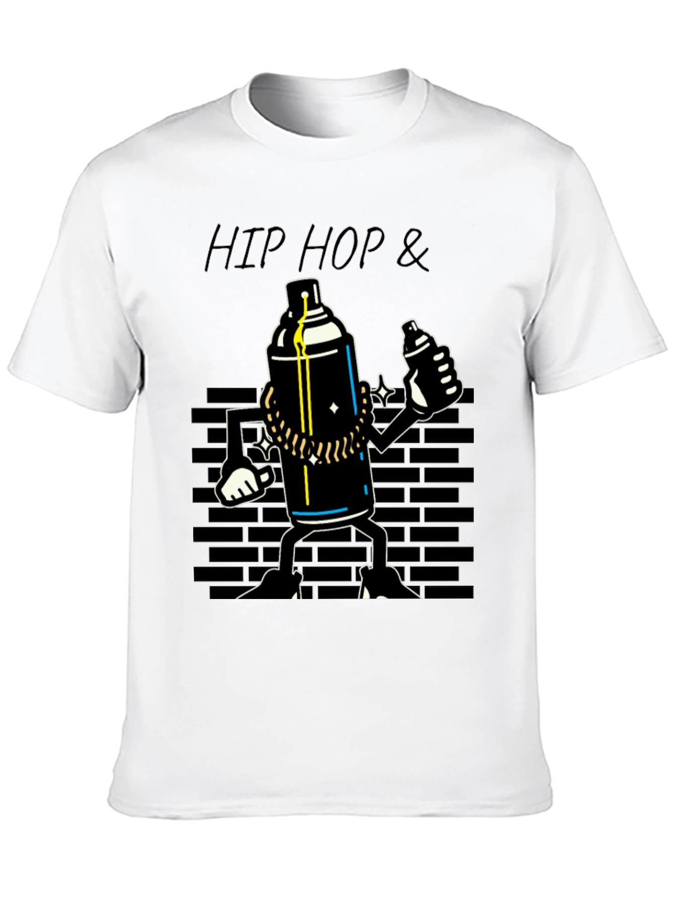 Hip Hop Spray Paint Can Graphic T-Shirt