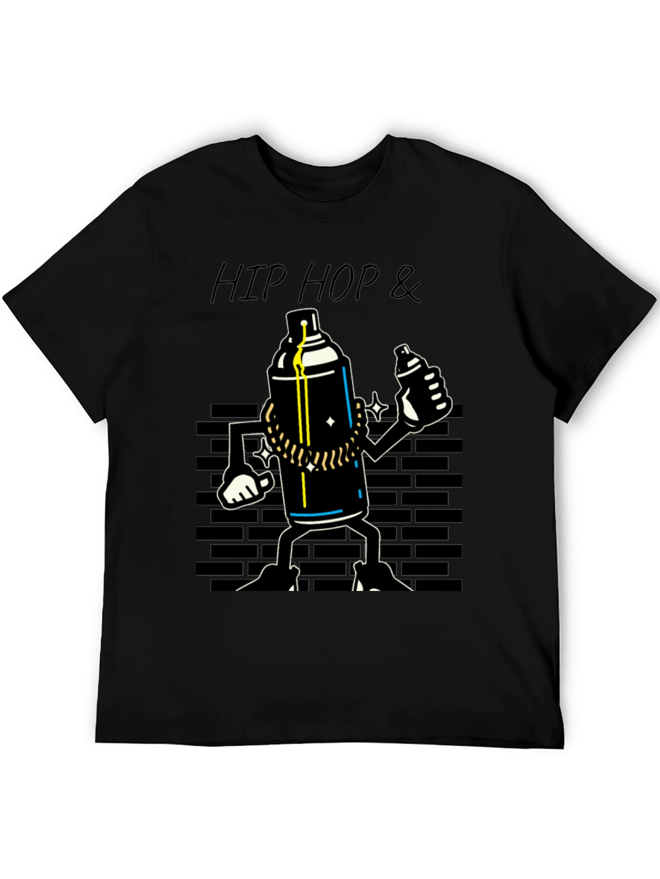 Hip Hop Spray Paint Can Graphic T-Shirt