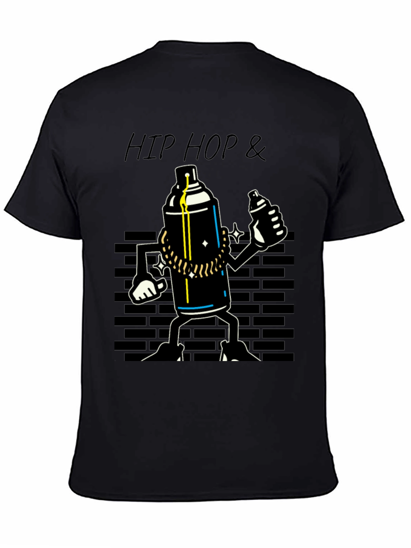 Hip Hop Spray Paint Can Graphic T-Shirt