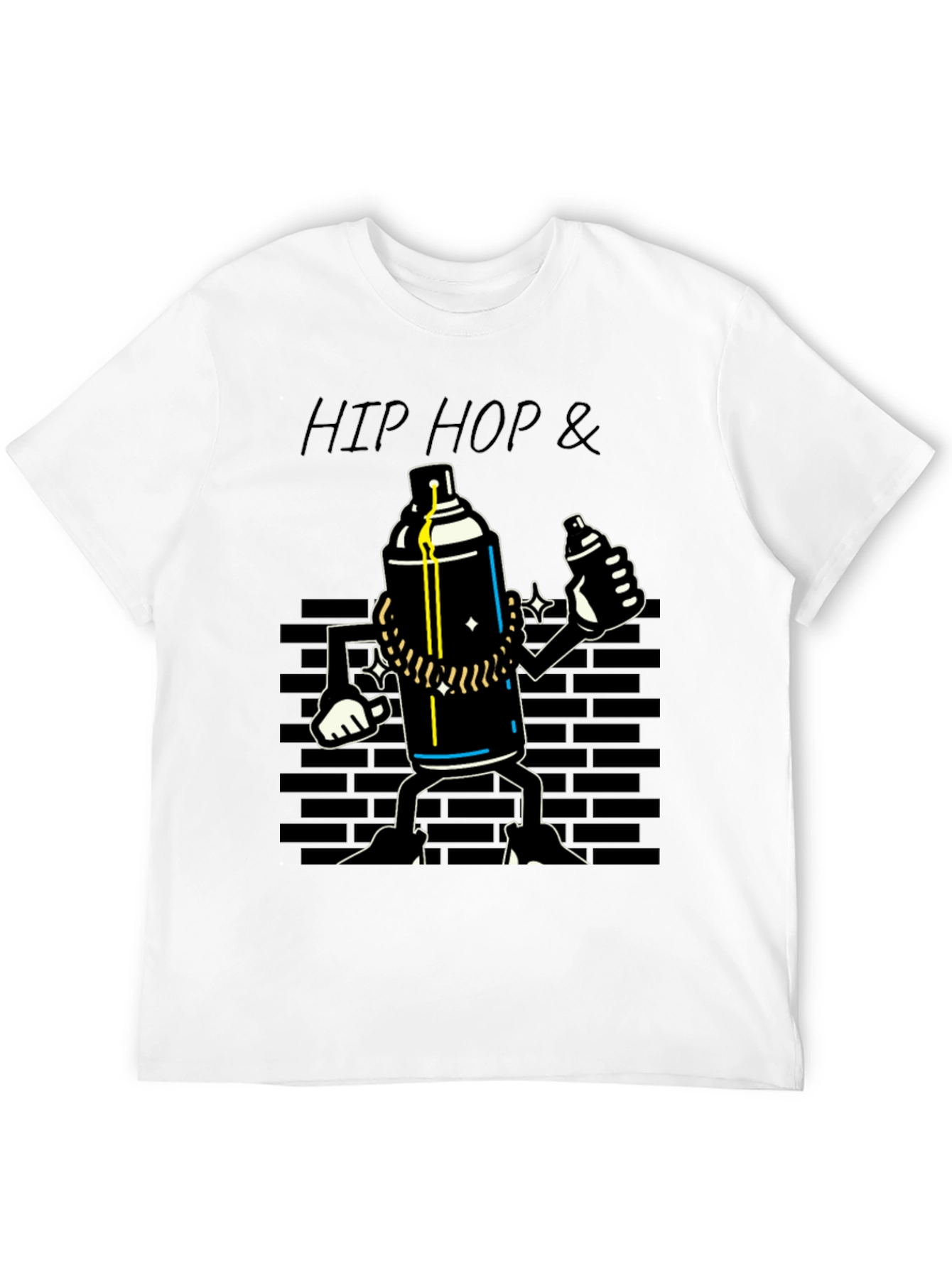 Hip Hop Spray Paint Can Graphic T-Shirt