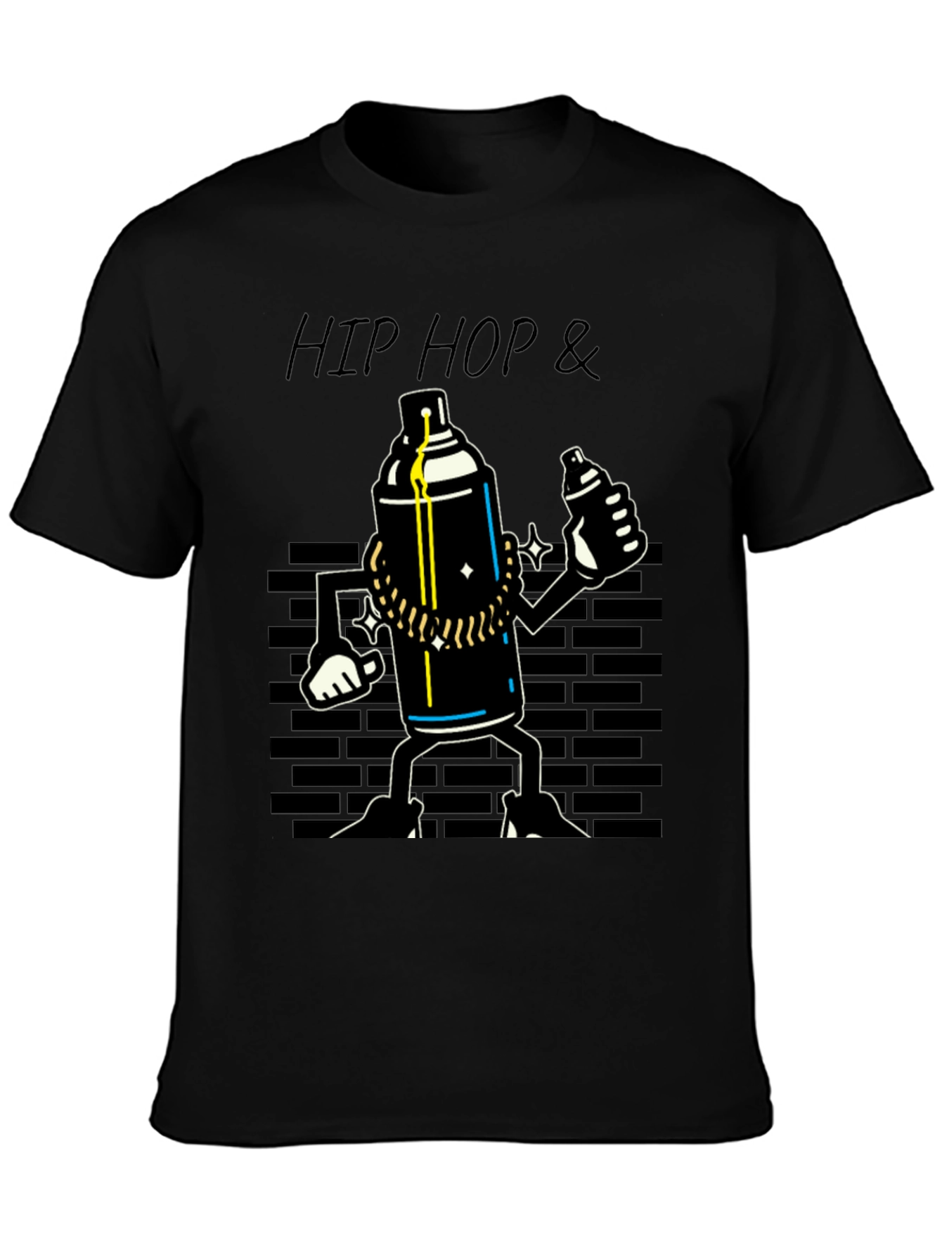 Hip Hop Spray Paint Can Graphic T-Shirt