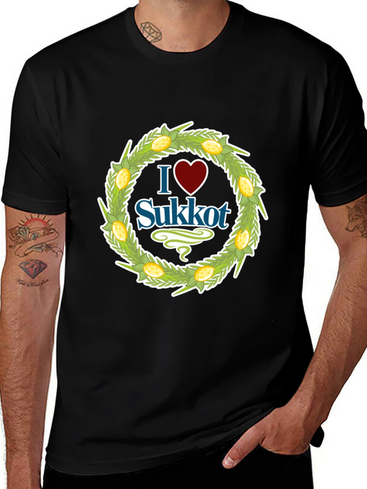 I Heart Sukkot Black Graphic Tee