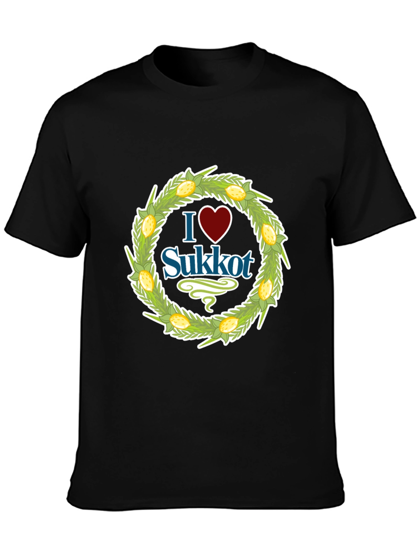 I Heart Sukkot Black Graphic Tee