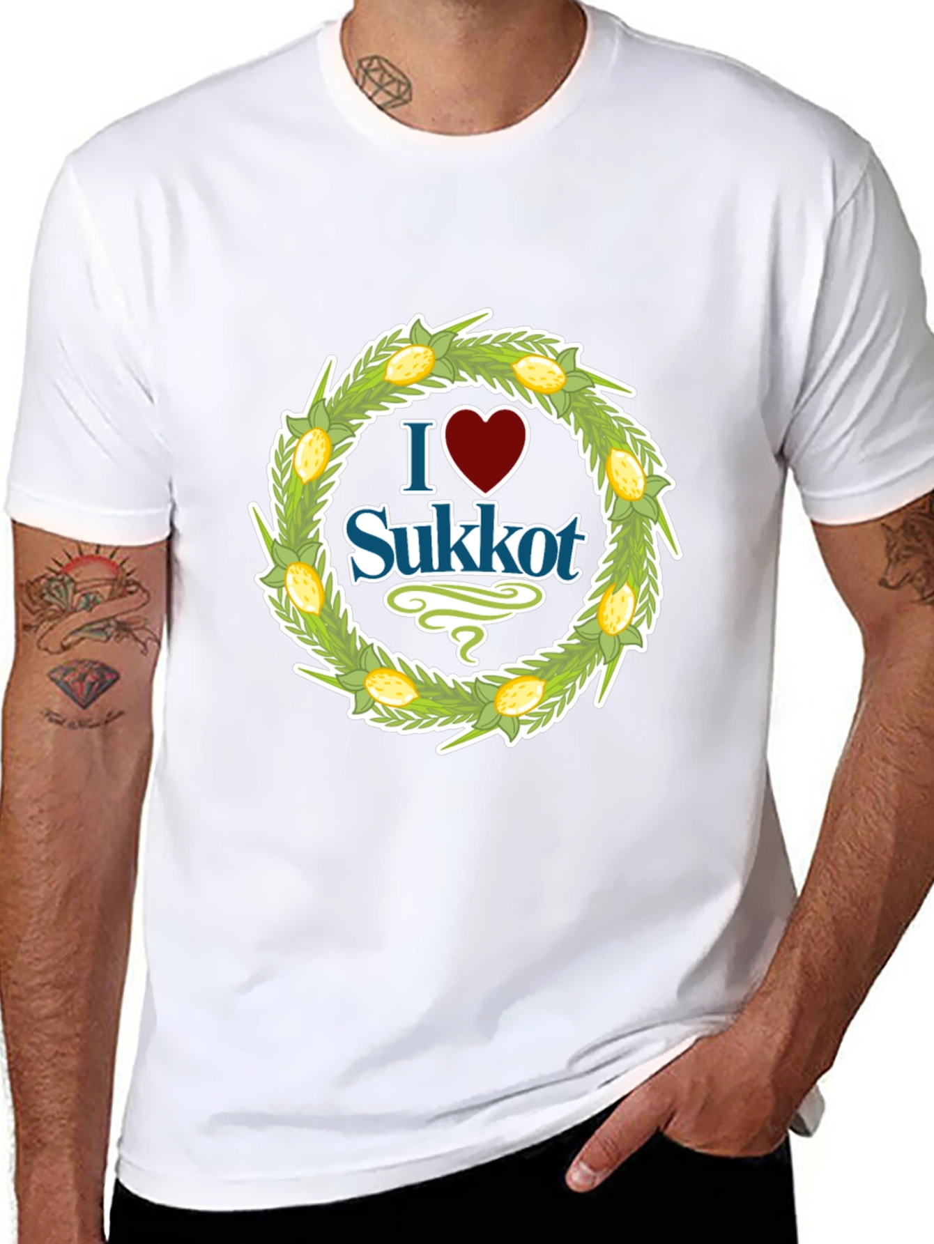 I Heart Sukkot Black Graphic Tee