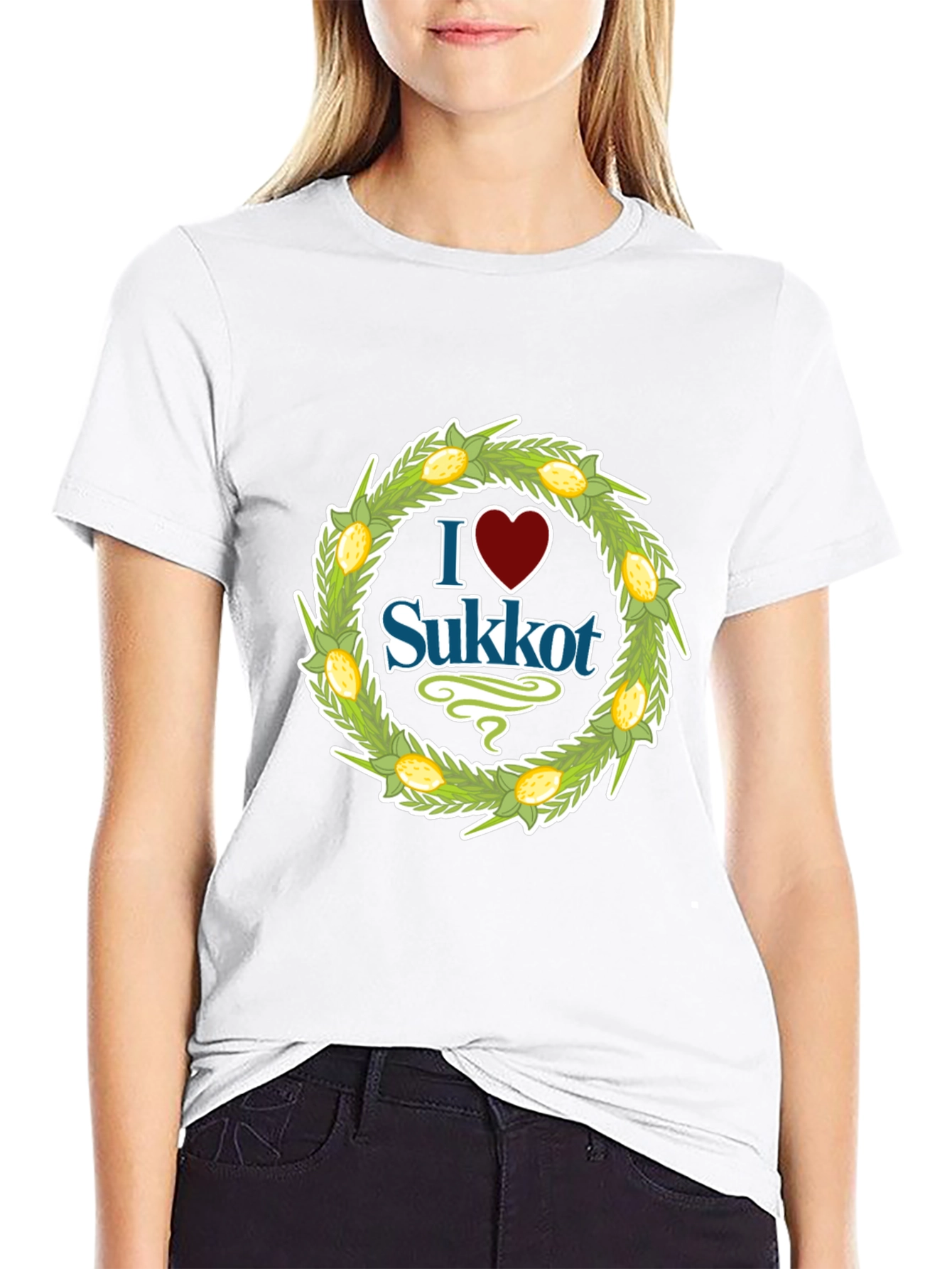 I Heart Sukkot Black Graphic Tee