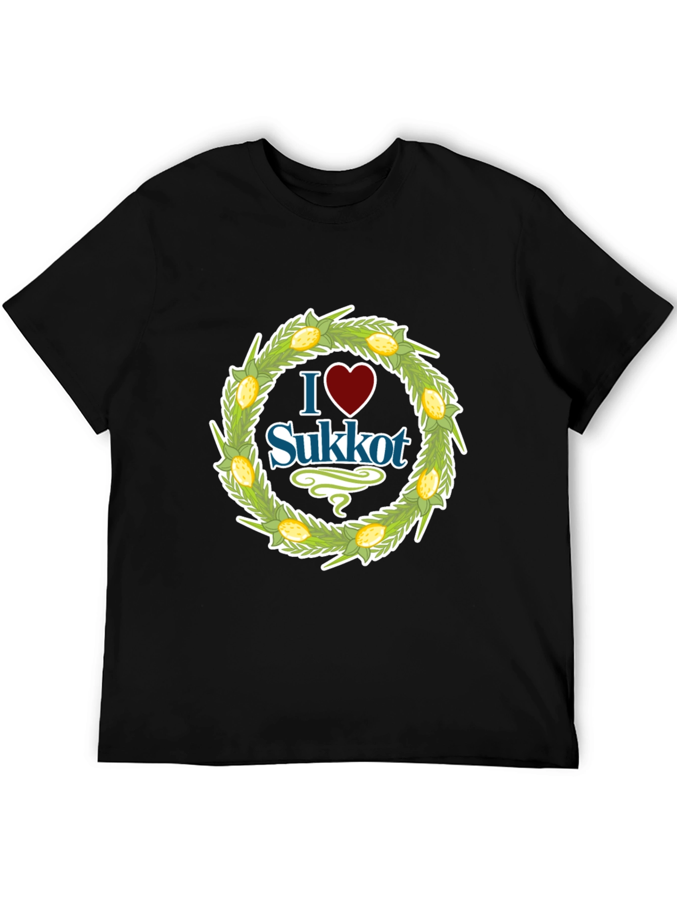 I Heart Sukkot Black Graphic Tee