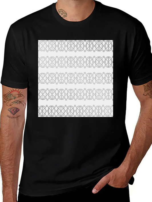 Modern Geometric Pattern With Circles And Lines Unisex Casual T-Shirt – Clean Design For Daily Comfort