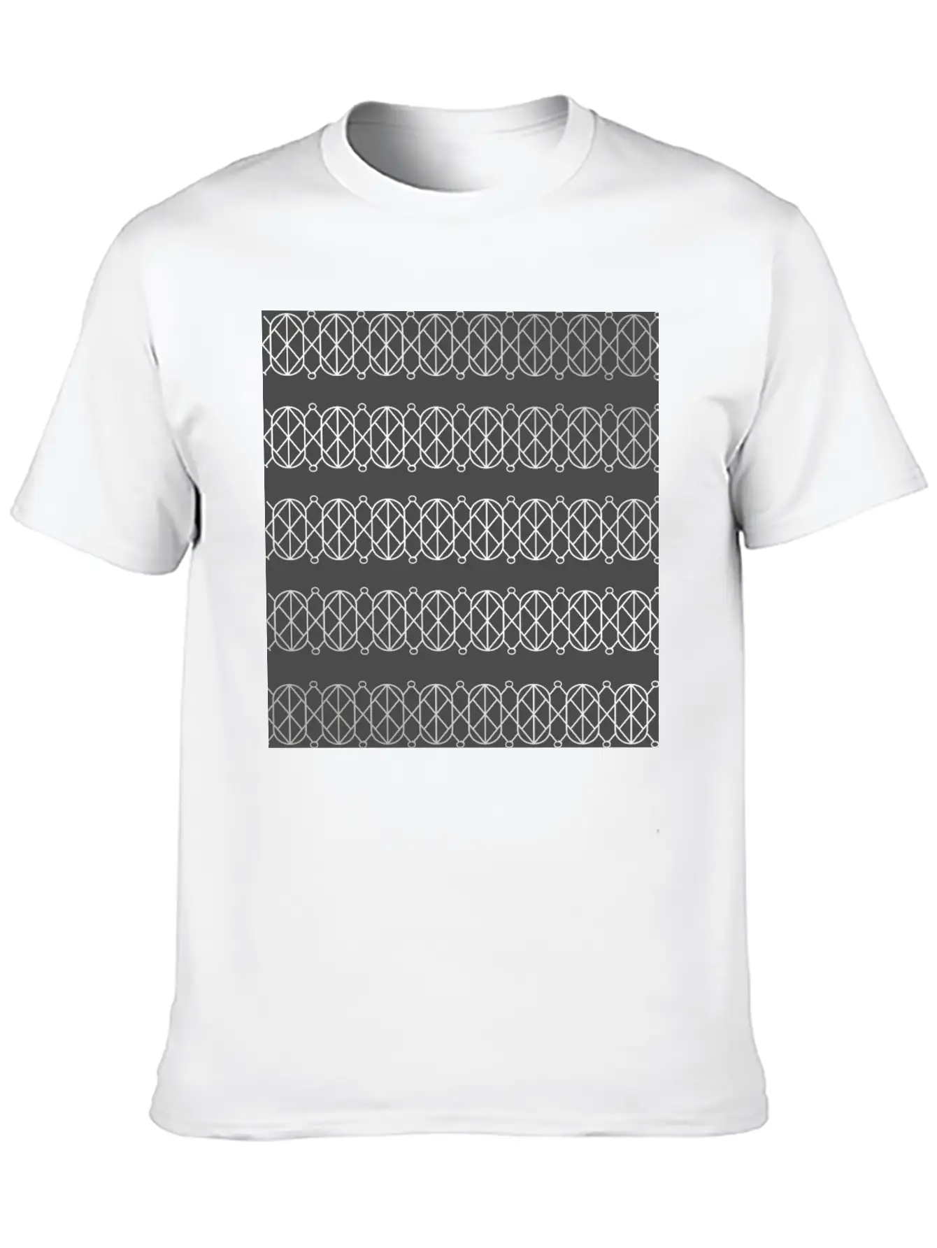 Modern Geometric Pattern With Circles And Lines Unisex Casual T-Shirt – Clean Design For Daily Comfort