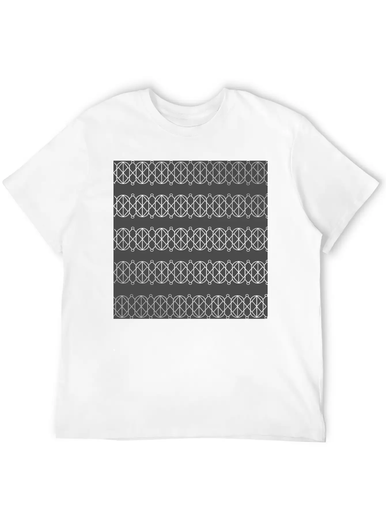 Modern Geometric Pattern With Circles And Lines Unisex Casual T-Shirt – Clean Design For Daily Comfort
