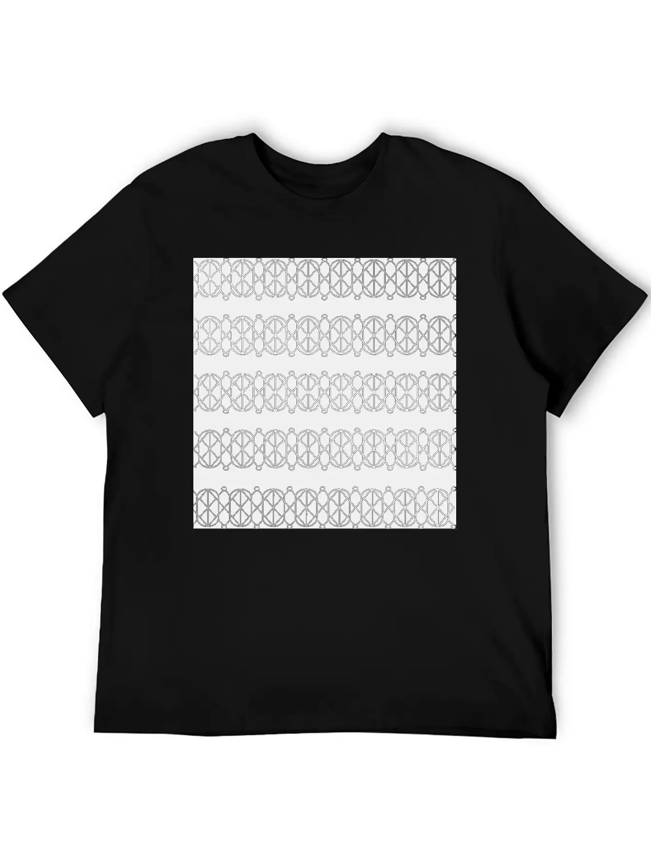 Modern Geometric Pattern With Circles And Lines Unisex Casual T-Shirt – Clean Design For Daily Comfort