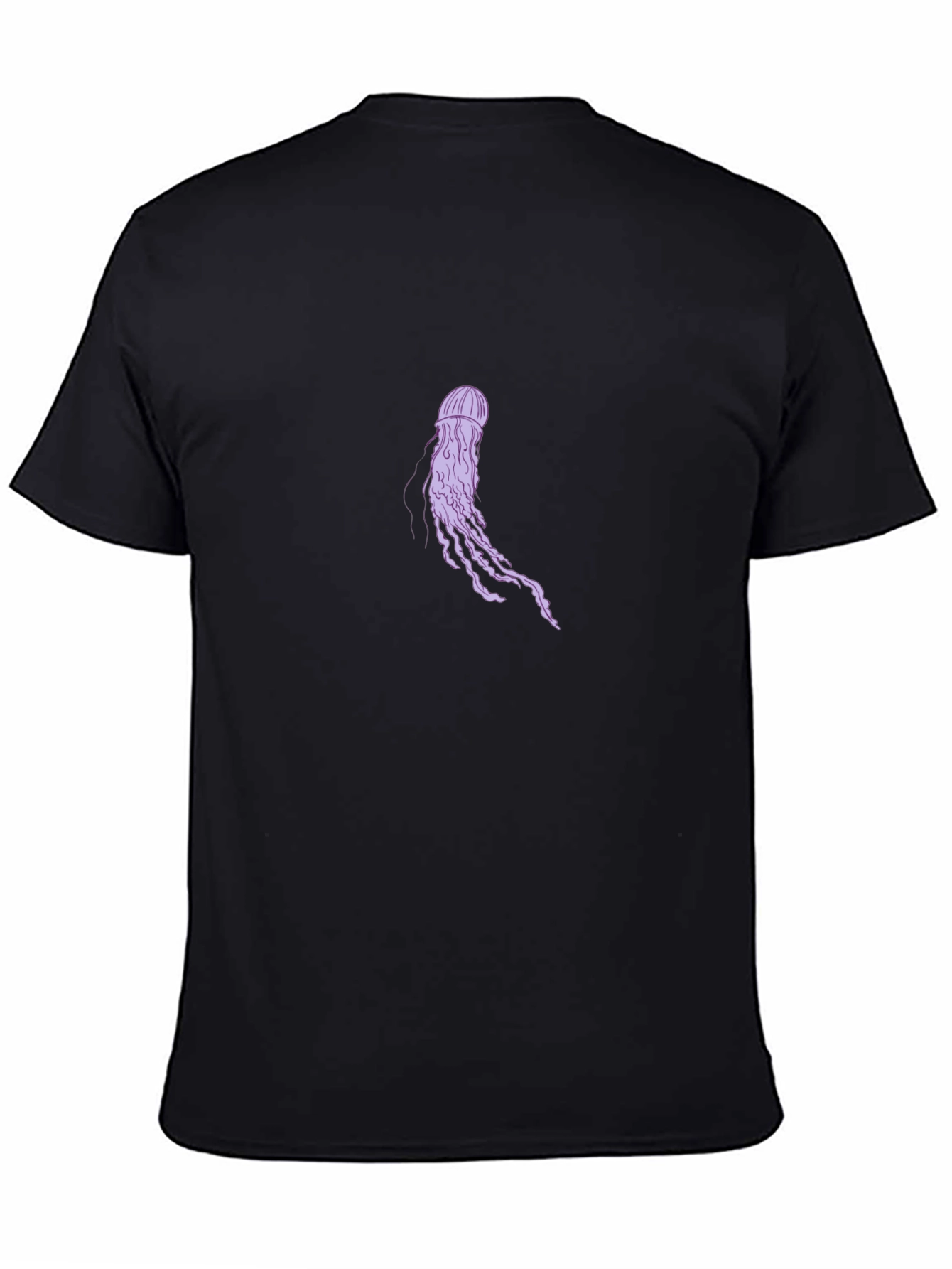 Jellyfish Graphic Tee - Black Cotton Casual T-Shirt
