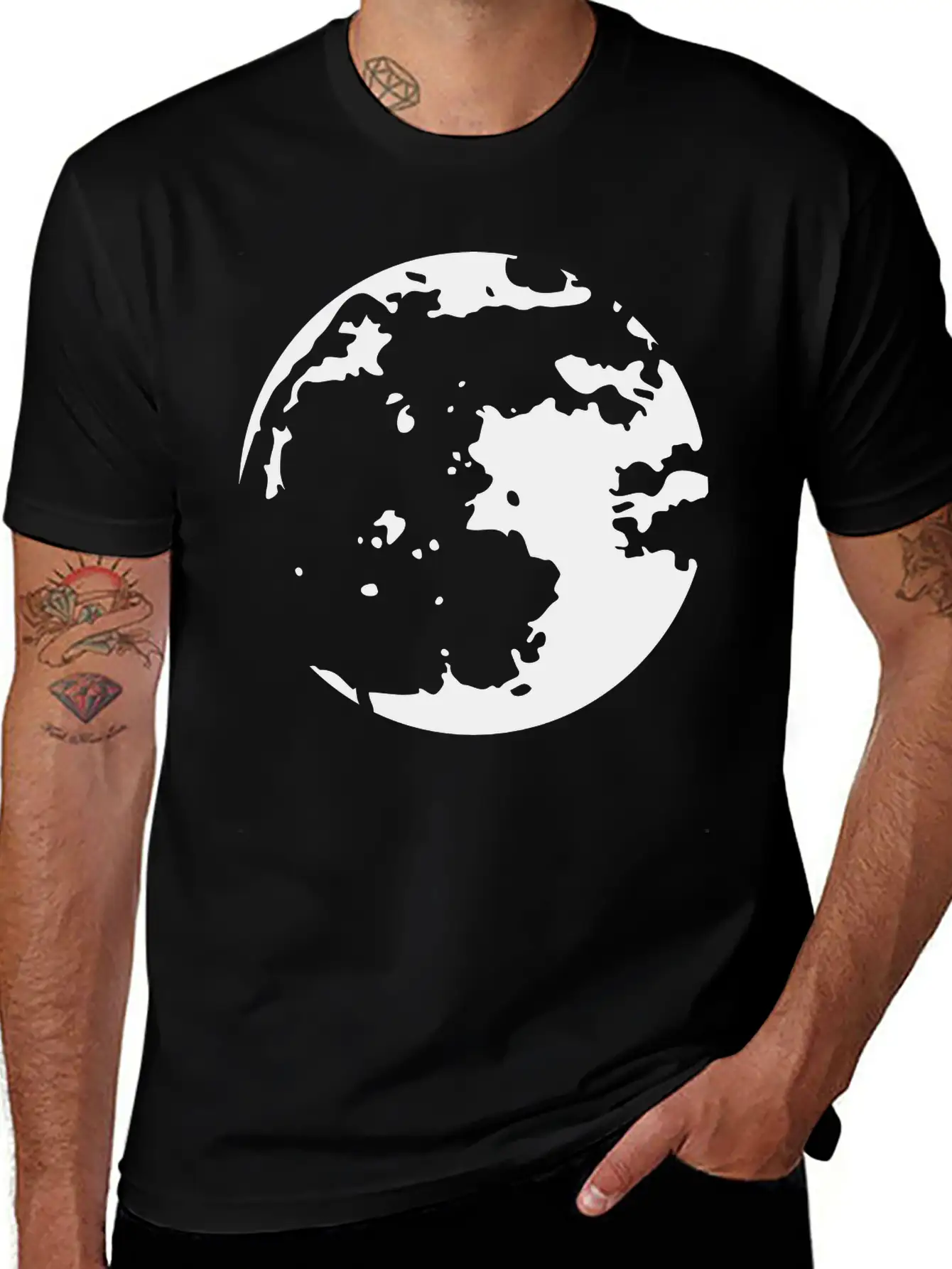 Moon Stencil Unisex Casual T-Shirt – Clean Design For Daily Comfort