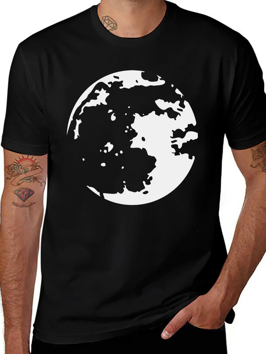 Moon Stencil Unisex Casual T-Shirt – Clean Design For Daily Comfort