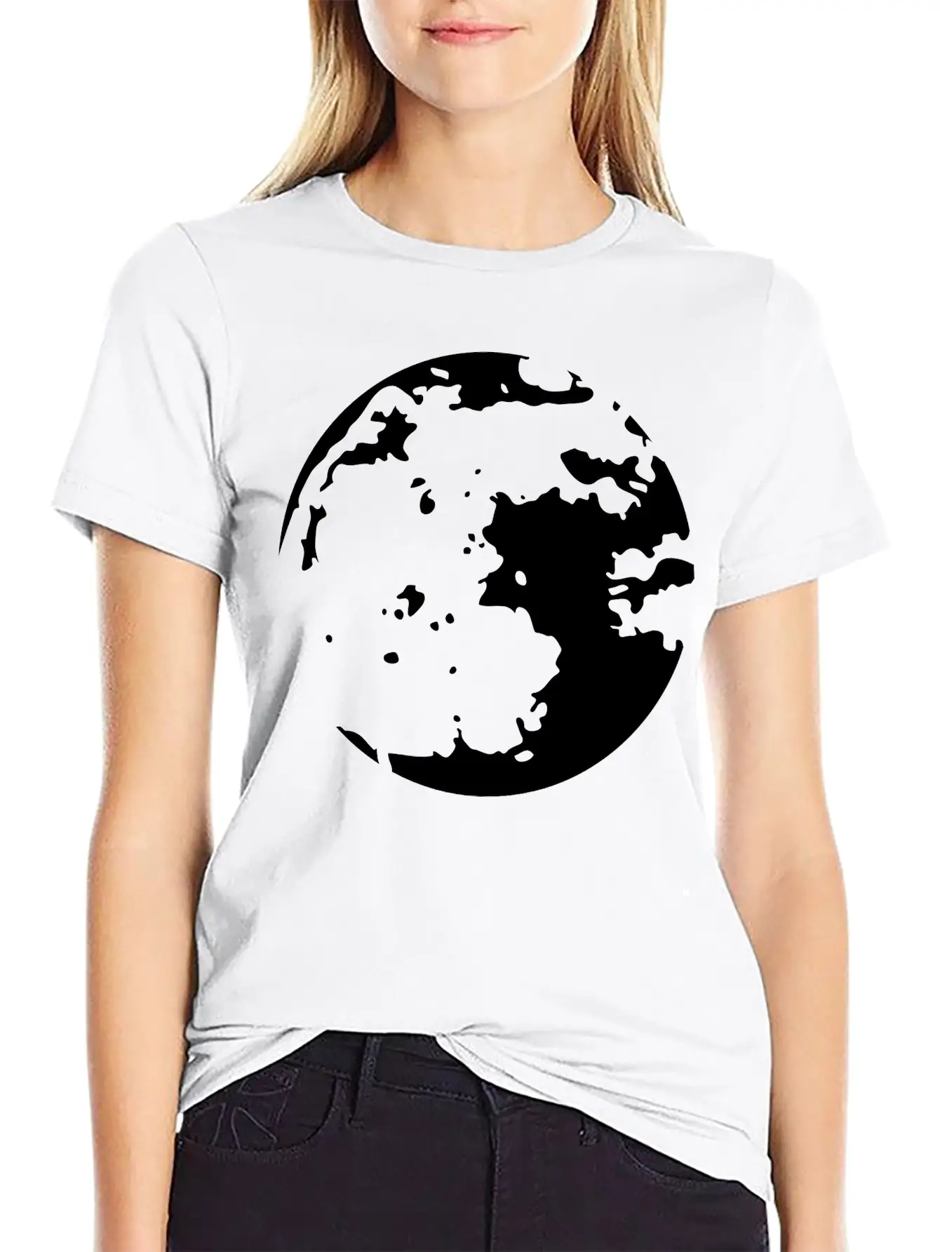 Moon Stencil Unisex Casual T-Shirt – Clean Design For Daily Comfort