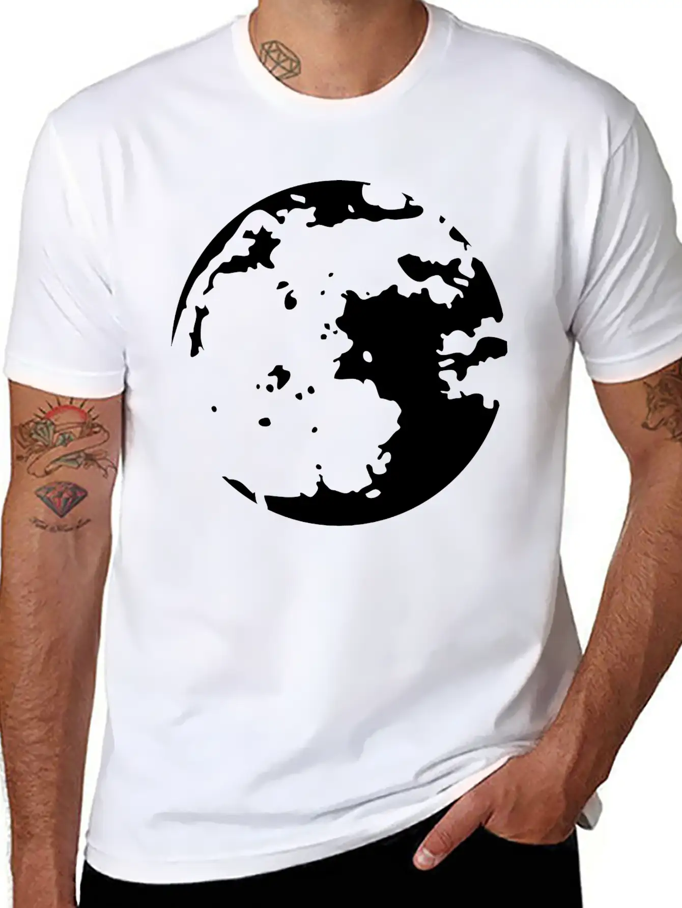 Moon Stencil Unisex Casual T-Shirt – Clean Design For Daily Comfort
