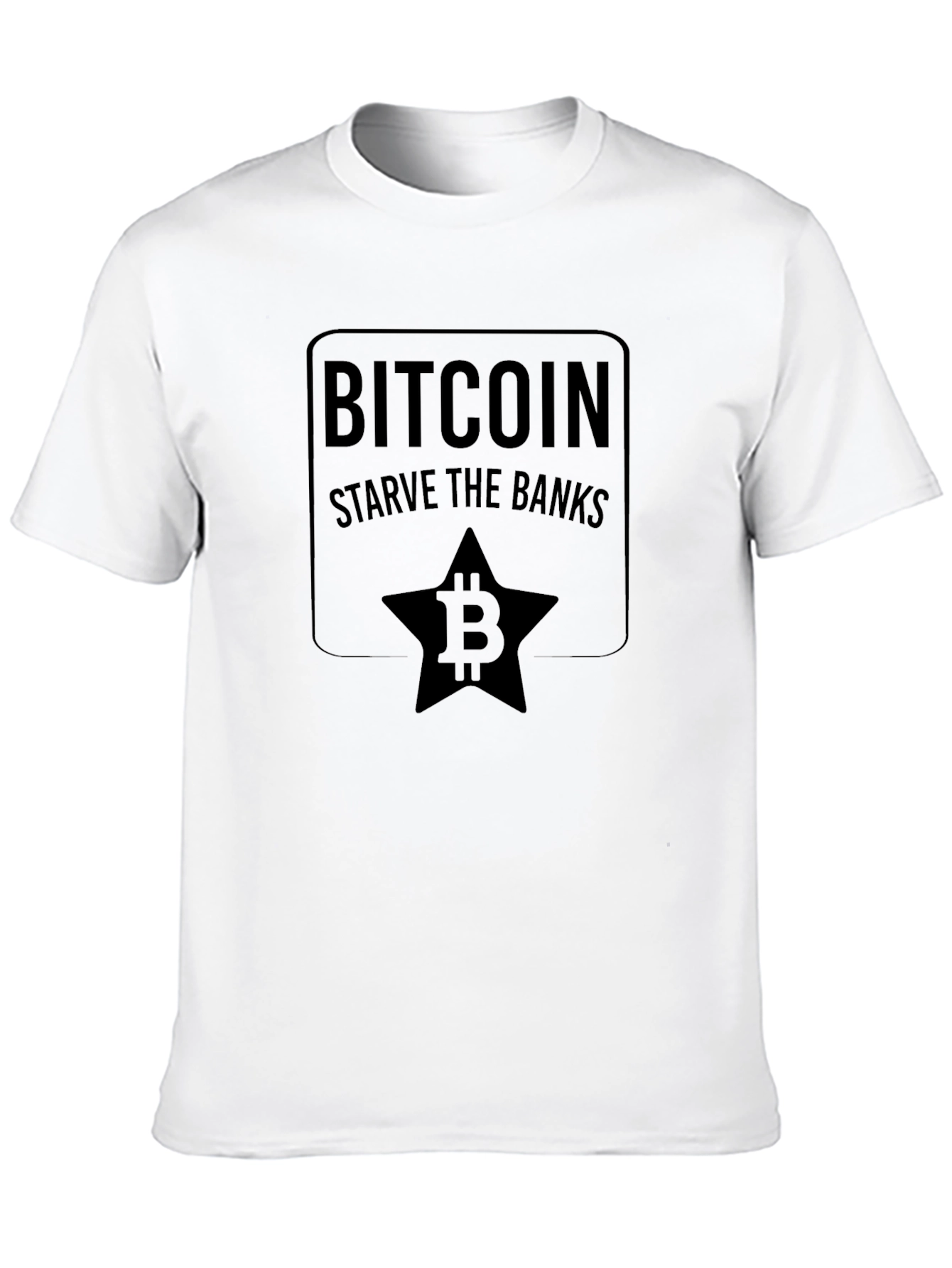 Bitcoin Starve the Banks Graphic Tee - Black