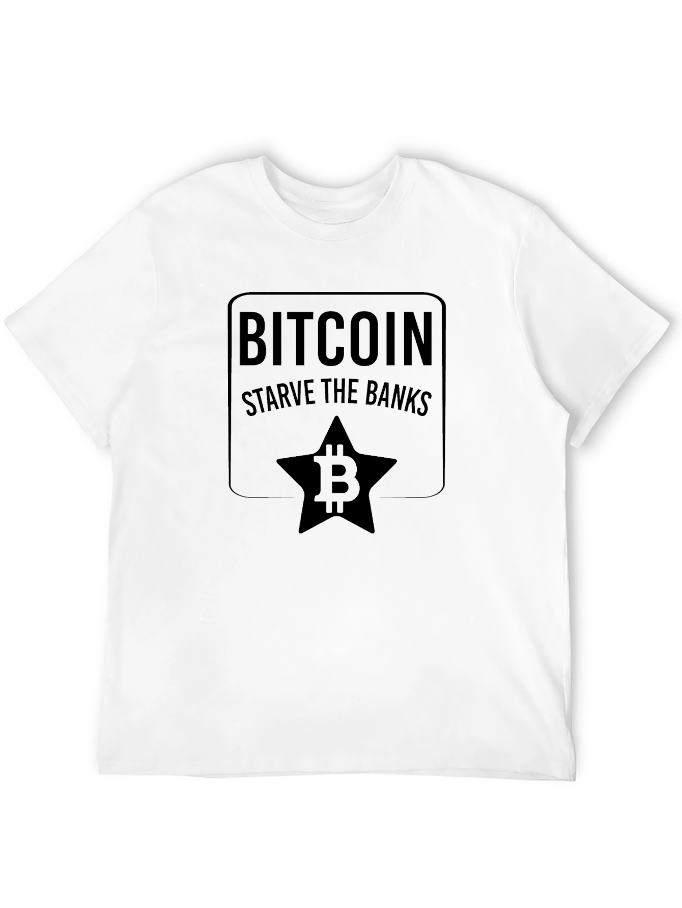 Bitcoin Starve the Banks Graphic Tee - Black