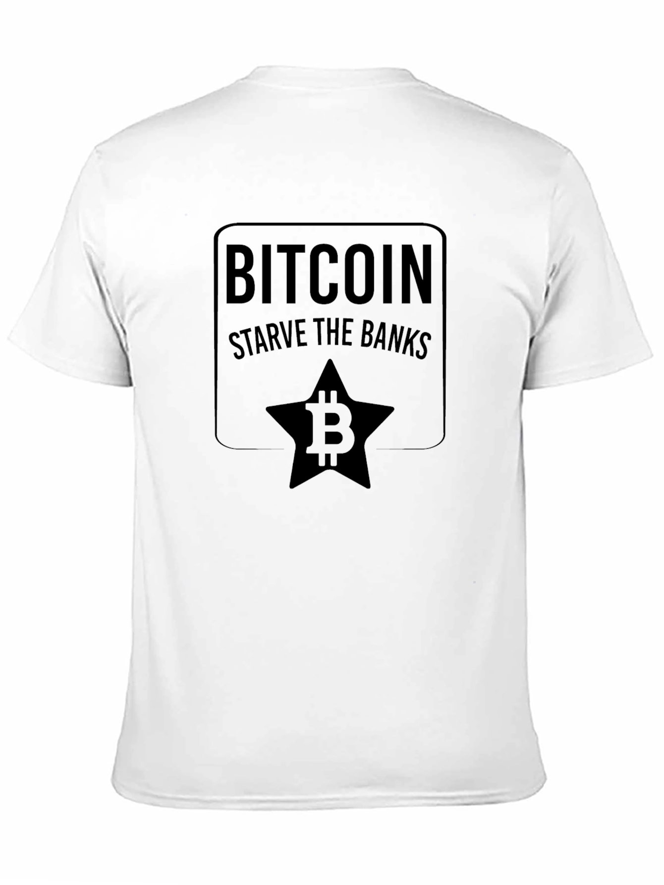 Bitcoin Starve the Banks Graphic Tee - Black