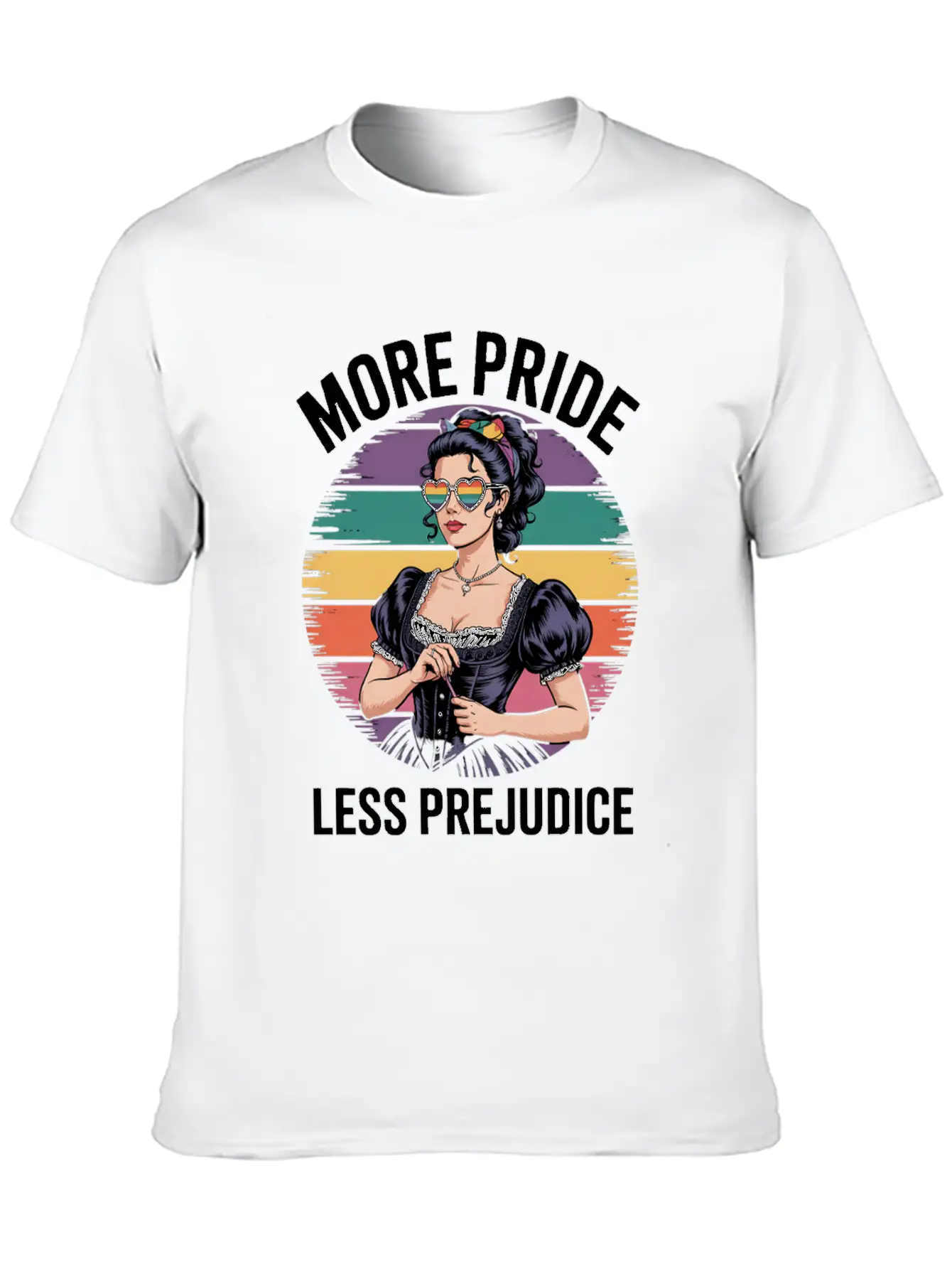 More Pride Less Prejudice LGBTQ Pride Ally Rainbow Unisex Casual T-Shirt – Clean Design For Daily Comfort