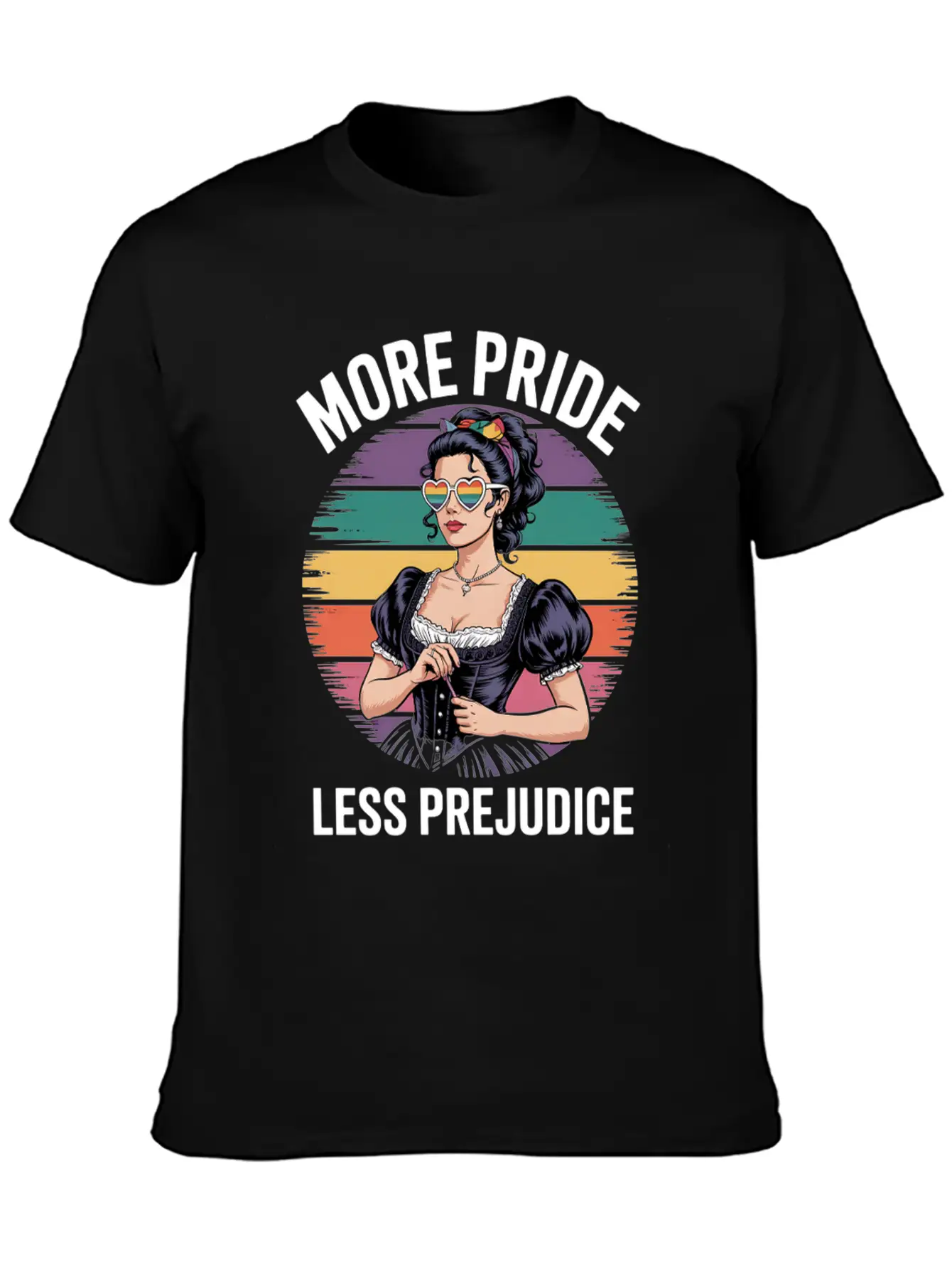 More Pride Less Prejudice LGBTQ Pride Ally Rainbow Unisex Casual T-Shirt – Clean Design For Daily Comfort