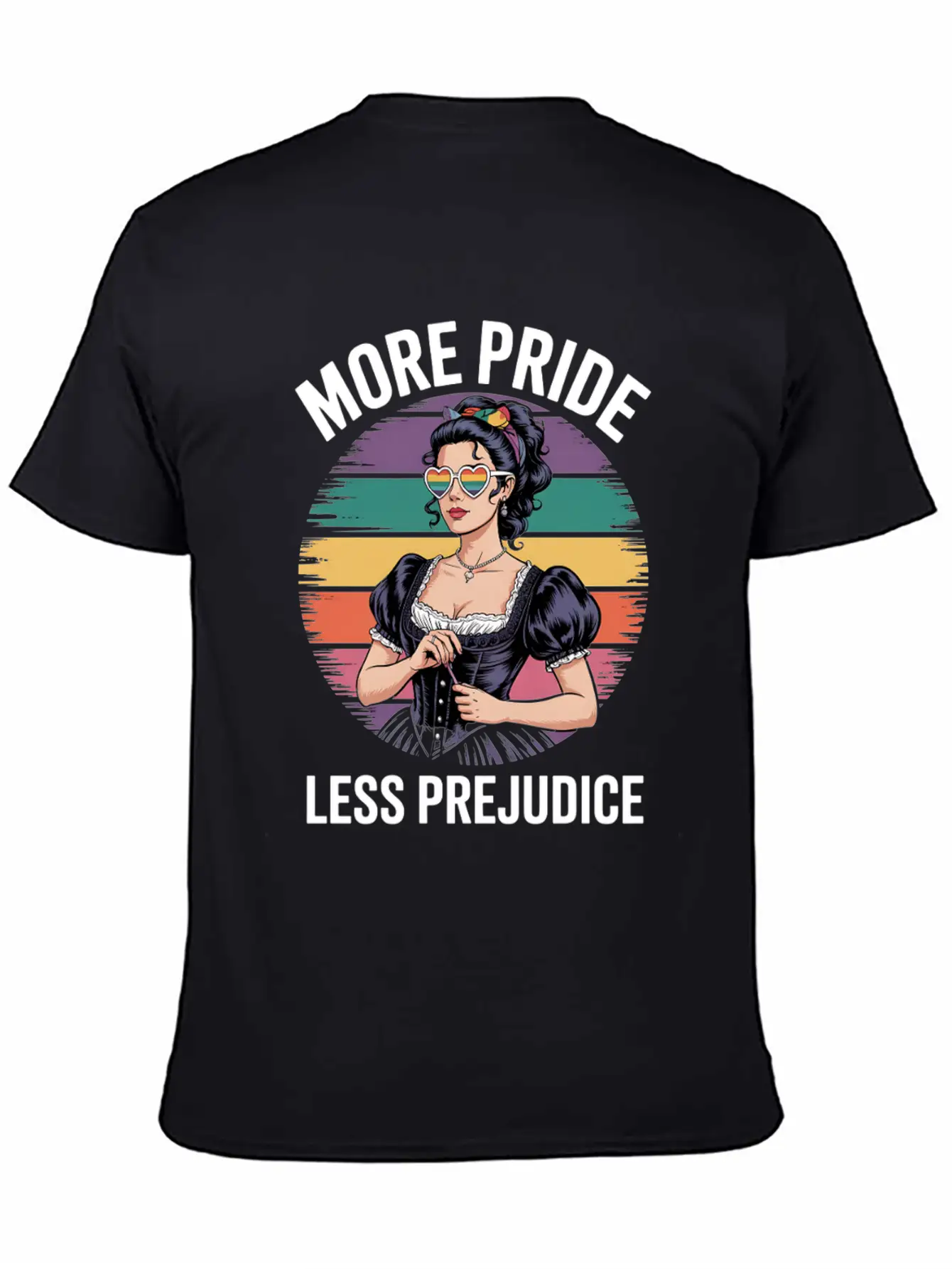 More Pride Less Prejudice LGBTQ Pride Ally Rainbow Unisex Casual T-Shirt – Clean Design For Daily Comfort