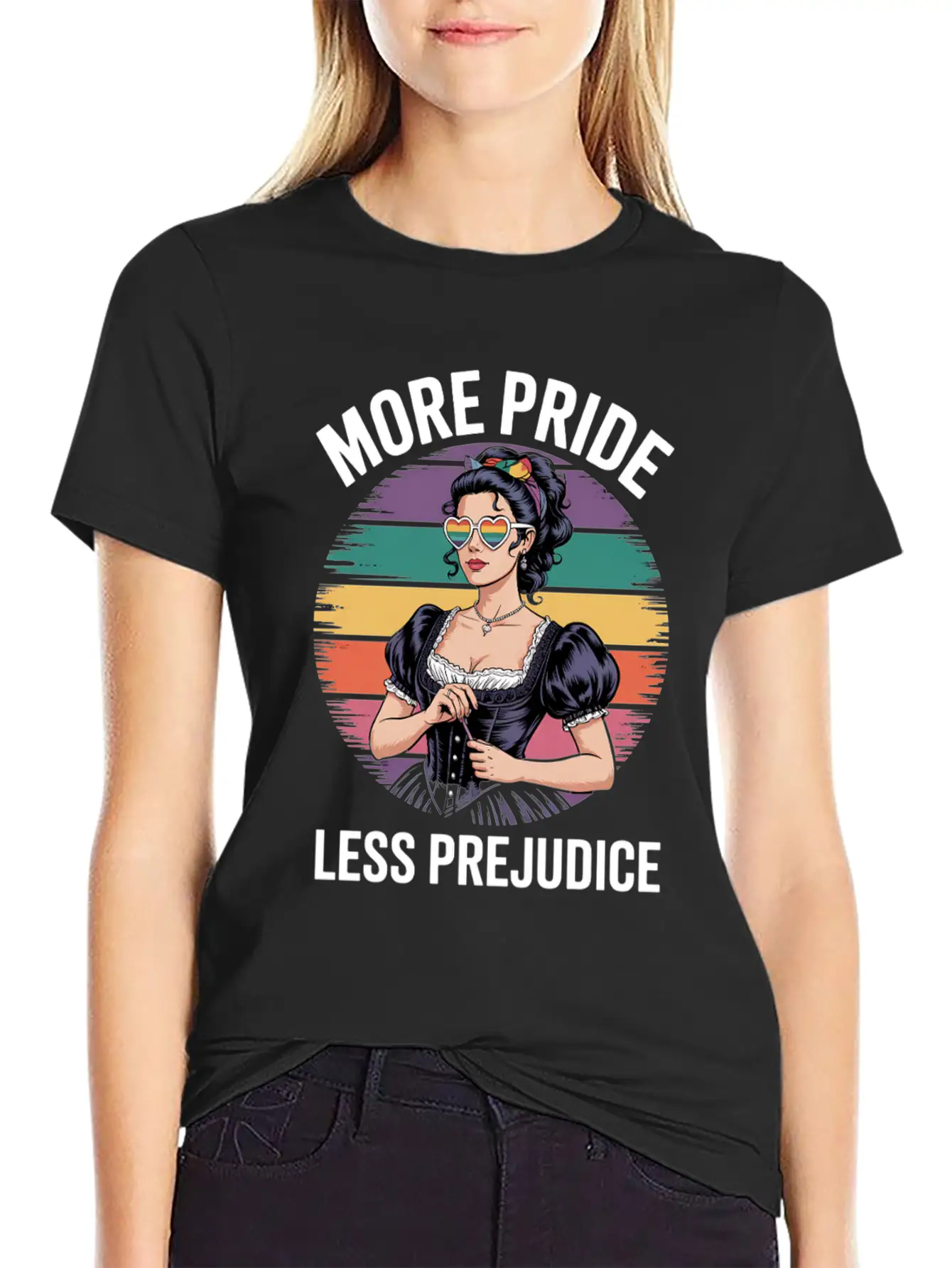 More Pride Less Prejudice LGBTQ Pride Ally Rainbow Unisex Casual T-Shirt – Clean Design For Daily Comfort