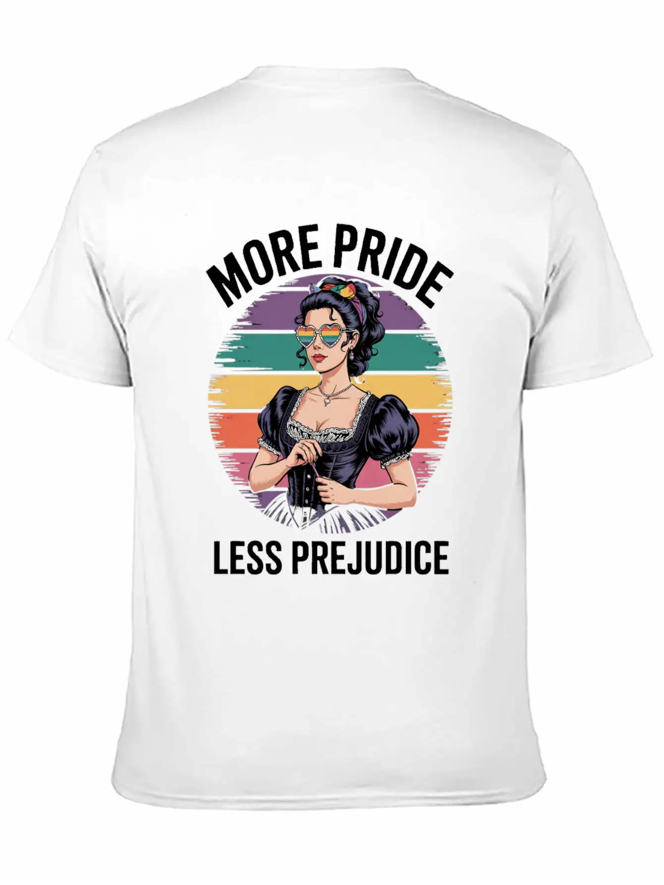 More Pride Less Prejudice LGBTQ Pride Ally Rainbow Unisex Casual T-Shirt – Clean Design For Daily Comfort