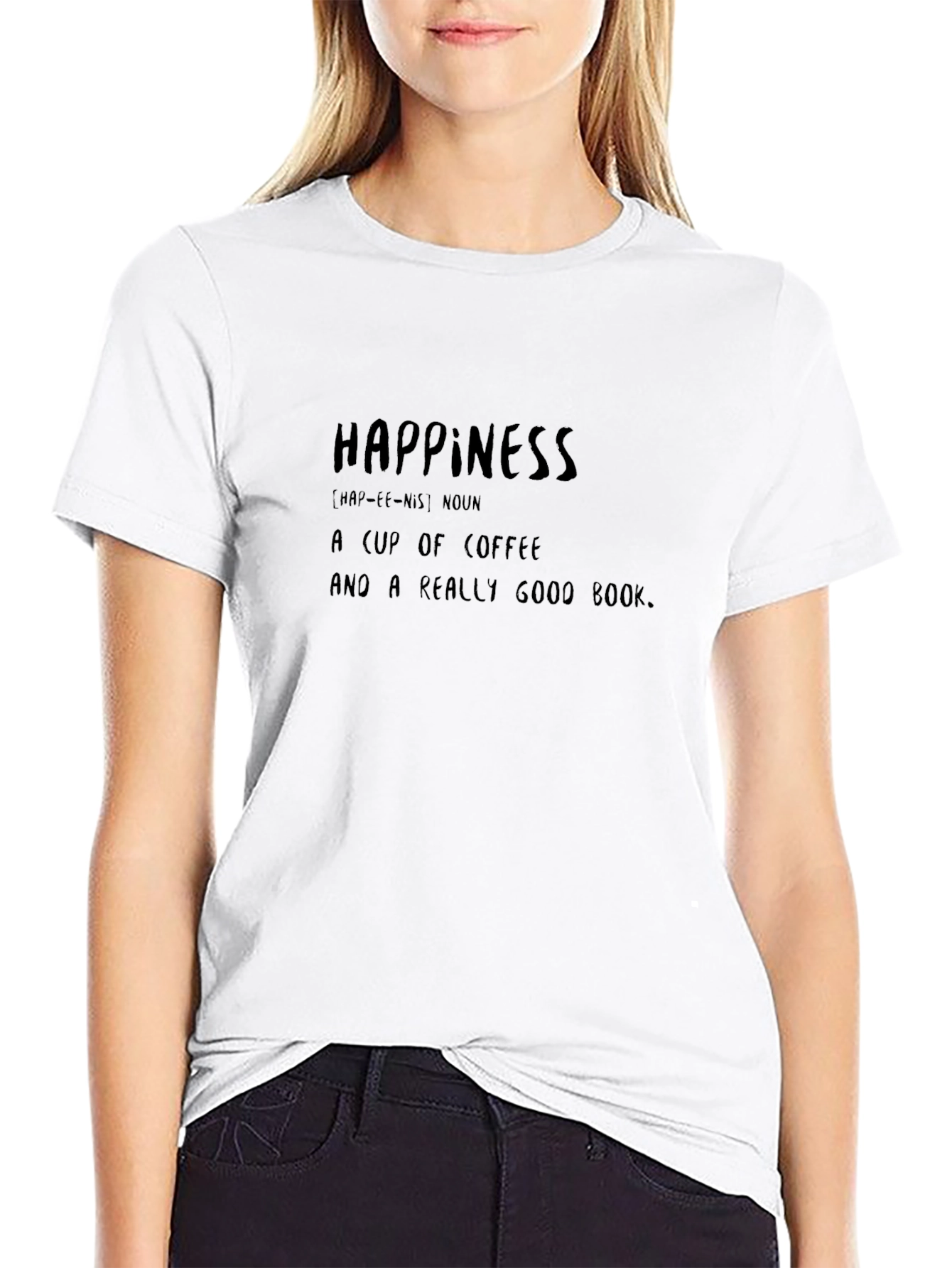 Happiness Definition Black T-Shirt