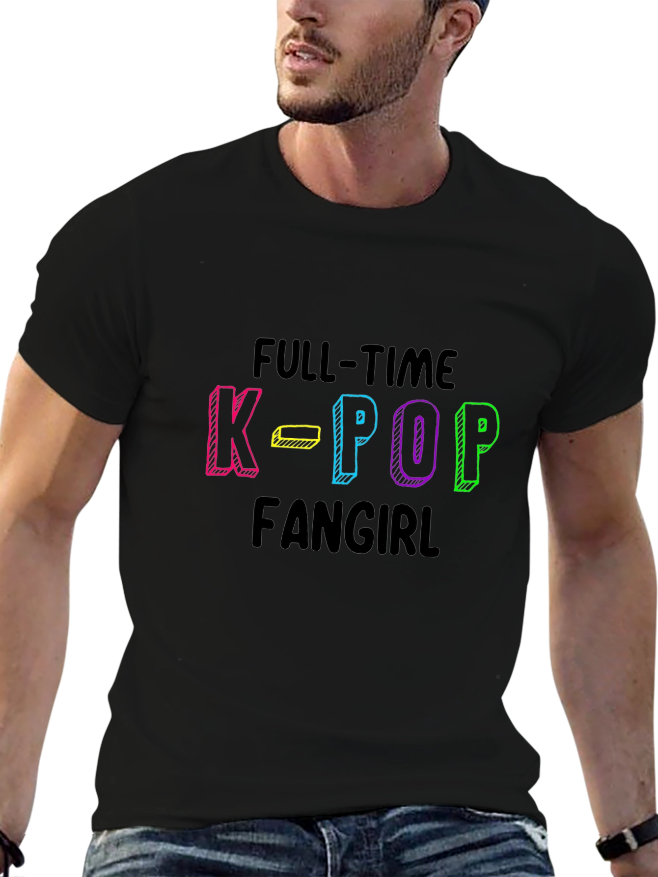 Full-Time K-Pop Fangirl Black T-Shirt