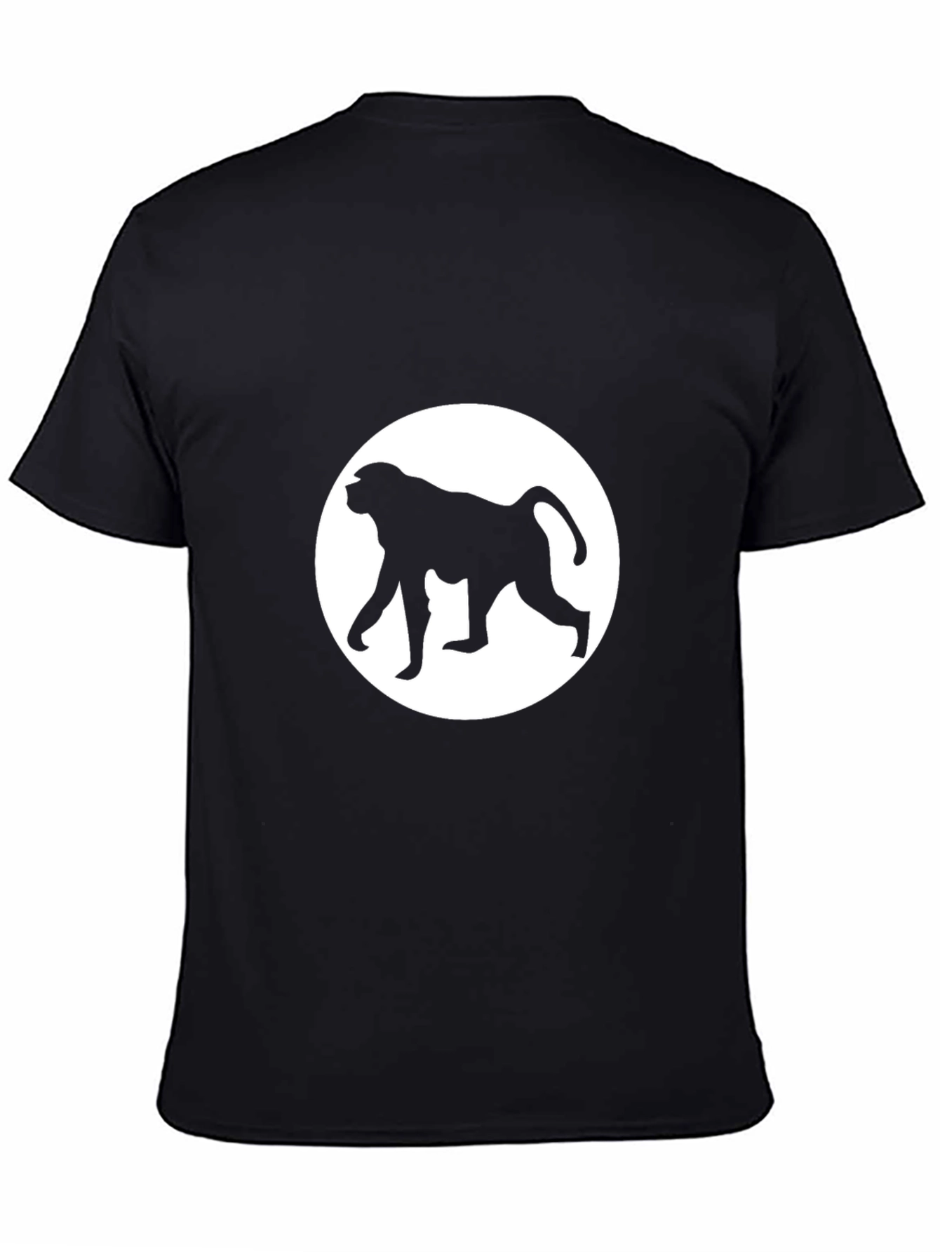 Monkey Silhouette Tee - Classic Black Cotton Shirt