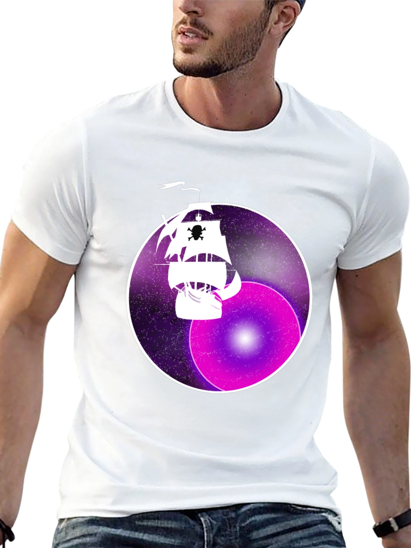 Space Pirate Ship Graphic T-Shirt