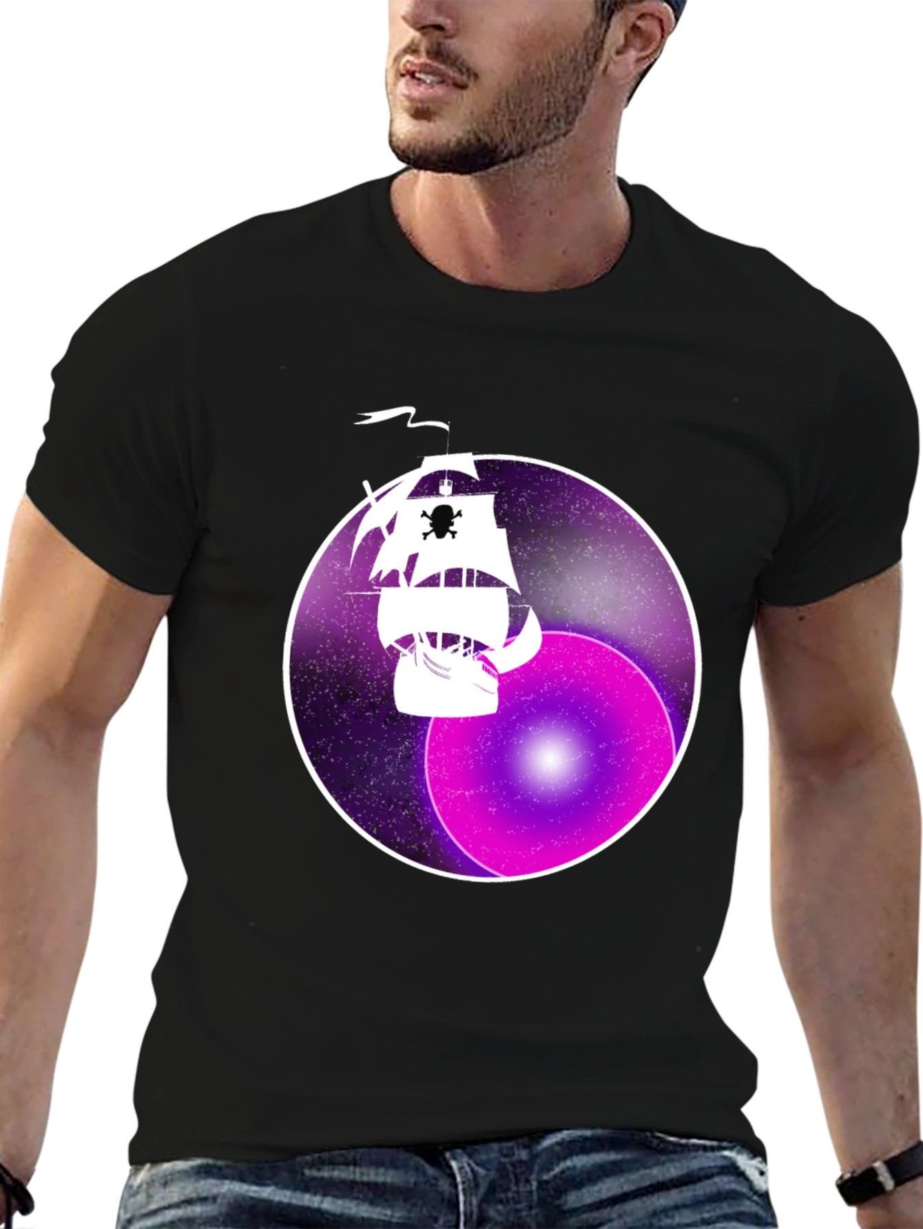 Space Pirate Ship Graphic T-Shirt