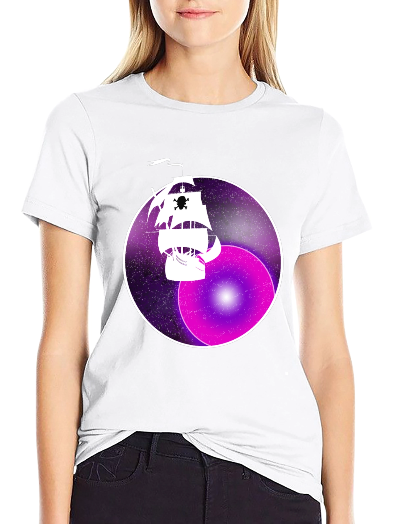 Space Pirate Ship Graphic T-Shirt