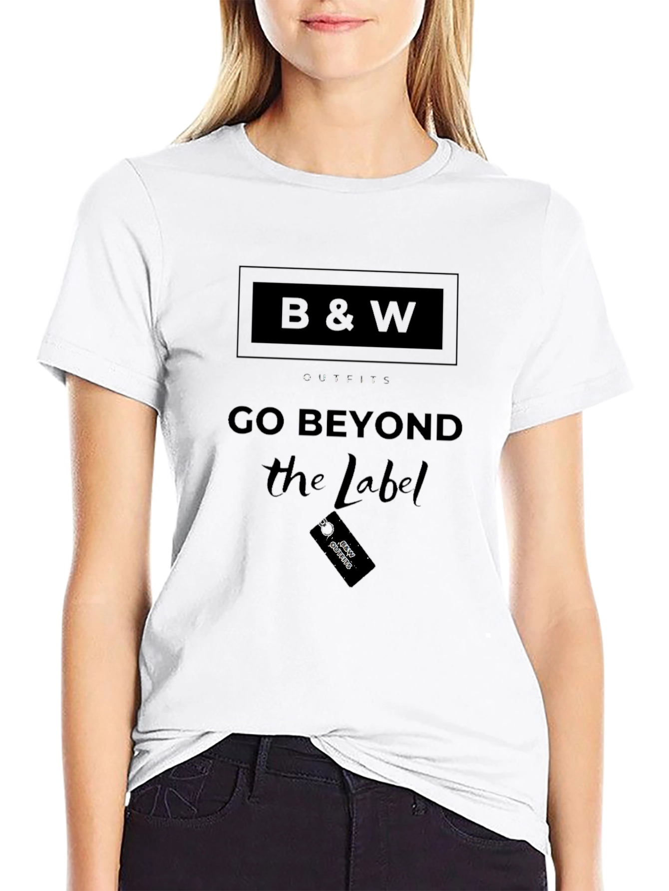 B & W Go Beyond the Label Black T-Shirt