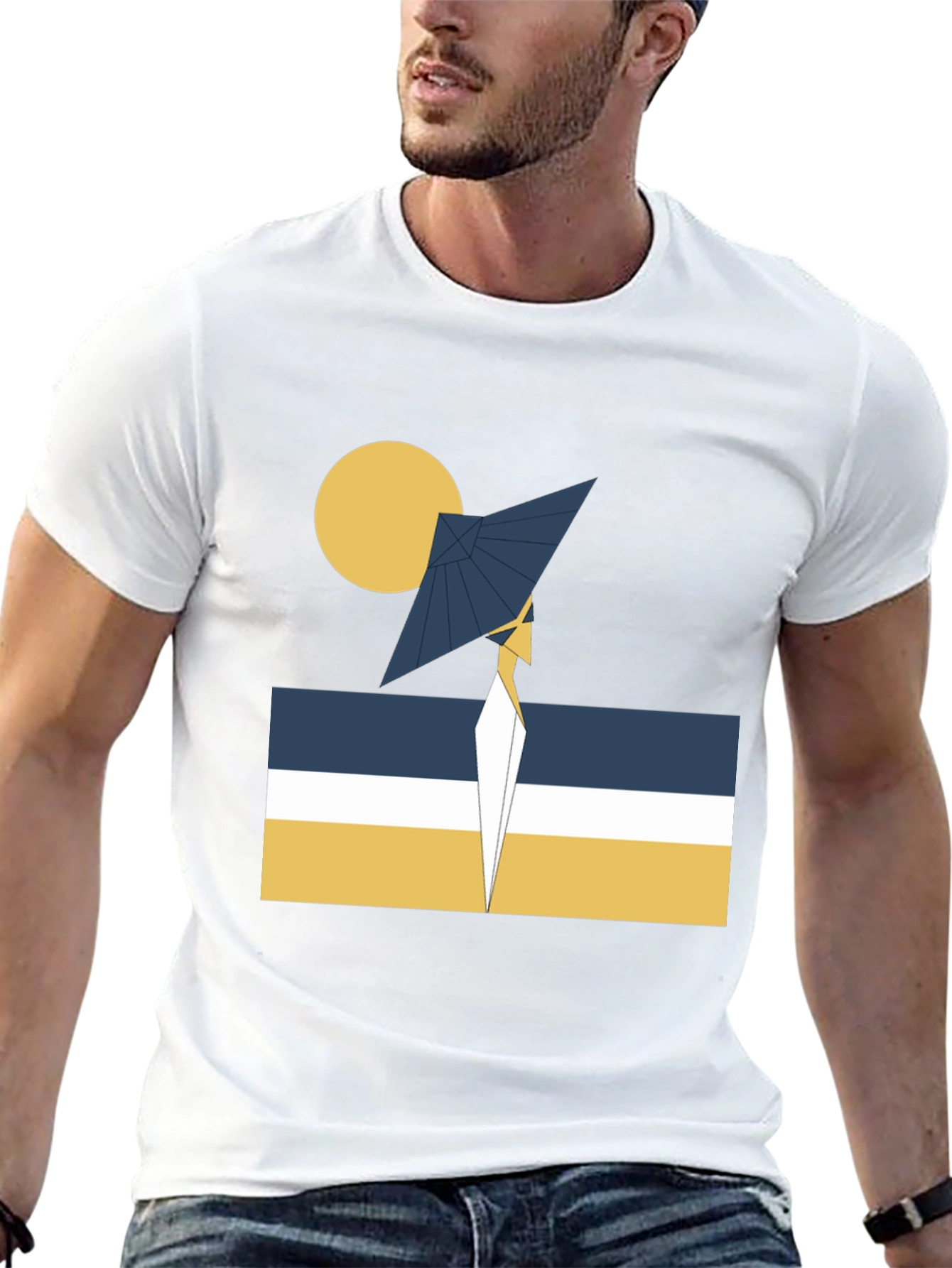 Abstract Geometric Graphic Tee - Modern Design