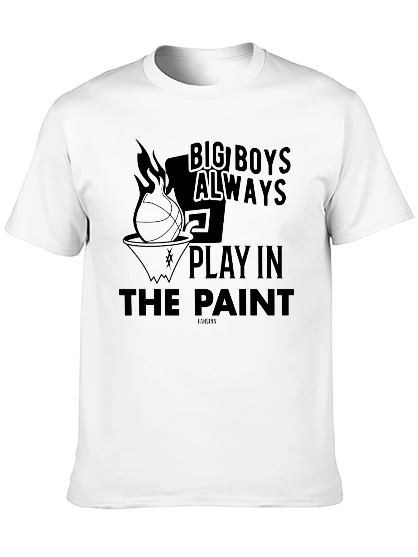 Big Boys Play in the Paint Basketball Graphic T-Shirt