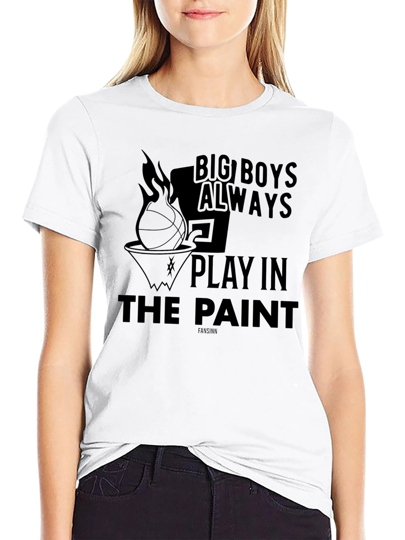 Big Boys Play in the Paint Basketball Graphic T-Shirt
