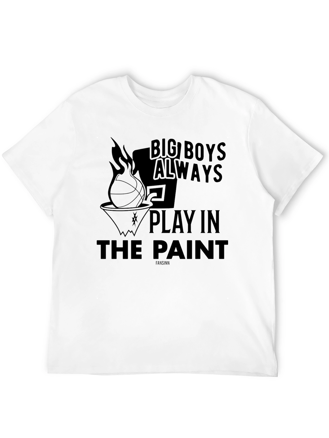 Big Boys Play in the Paint Basketball Graphic T-Shirt