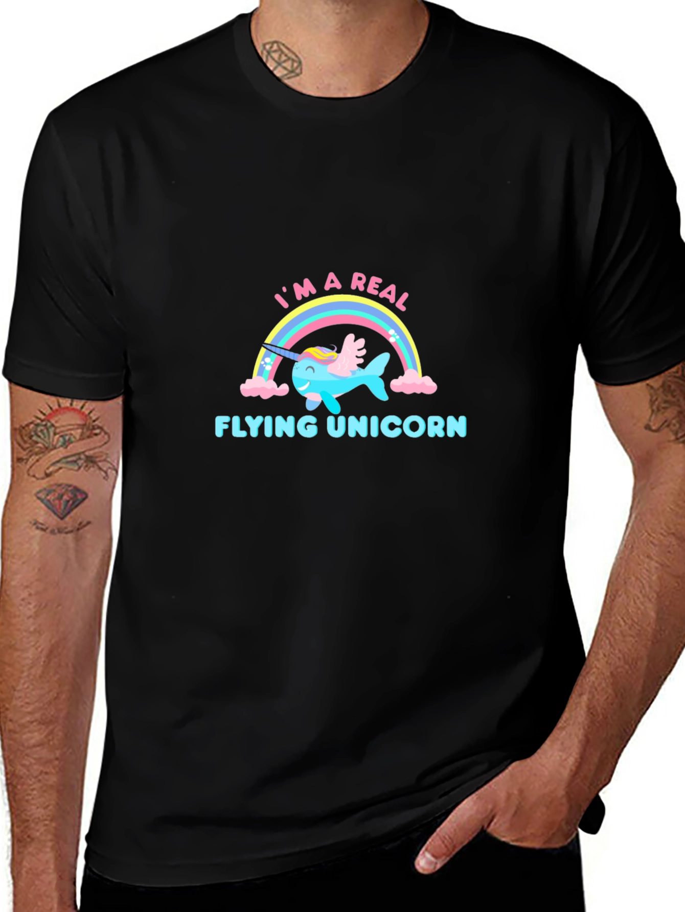 Funny Flying Unicorn Graphic T-Shirt