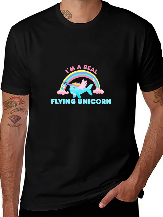 Funny Flying Unicorn Graphic T-Shirt