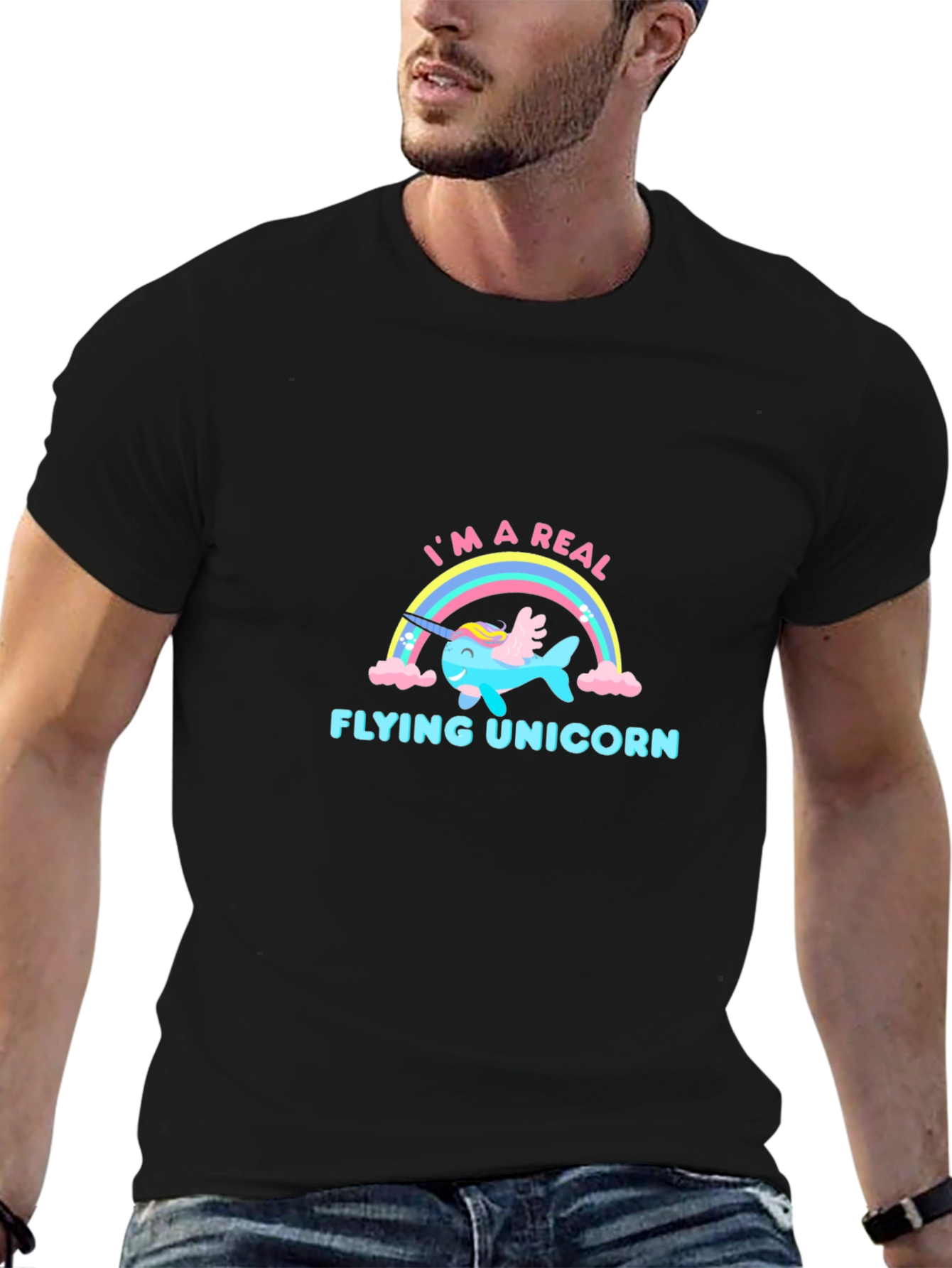 Funny Flying Unicorn Graphic T-Shirt