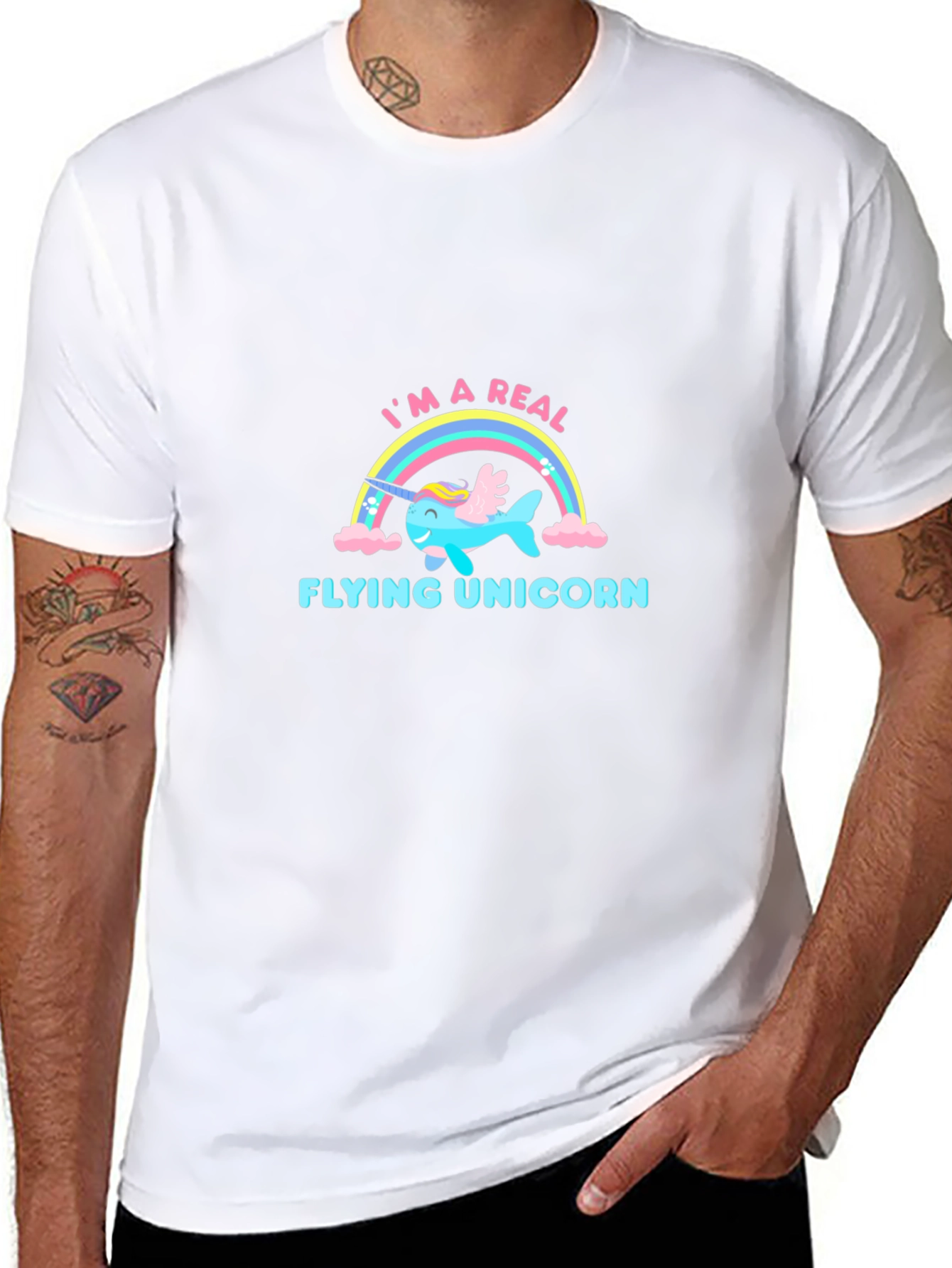 Funny Flying Unicorn Graphic T-Shirt
