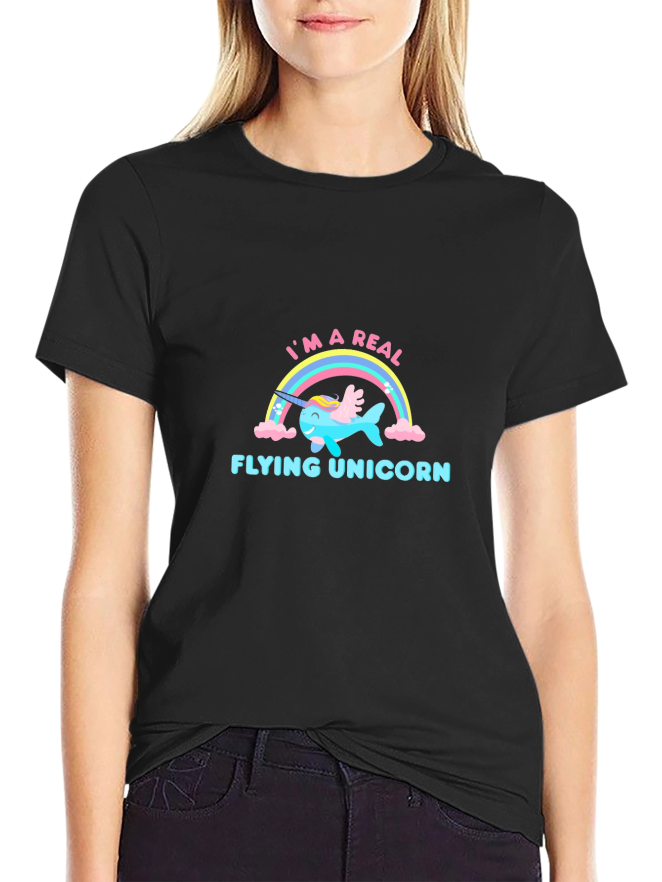 Funny Flying Unicorn Graphic T-Shirt