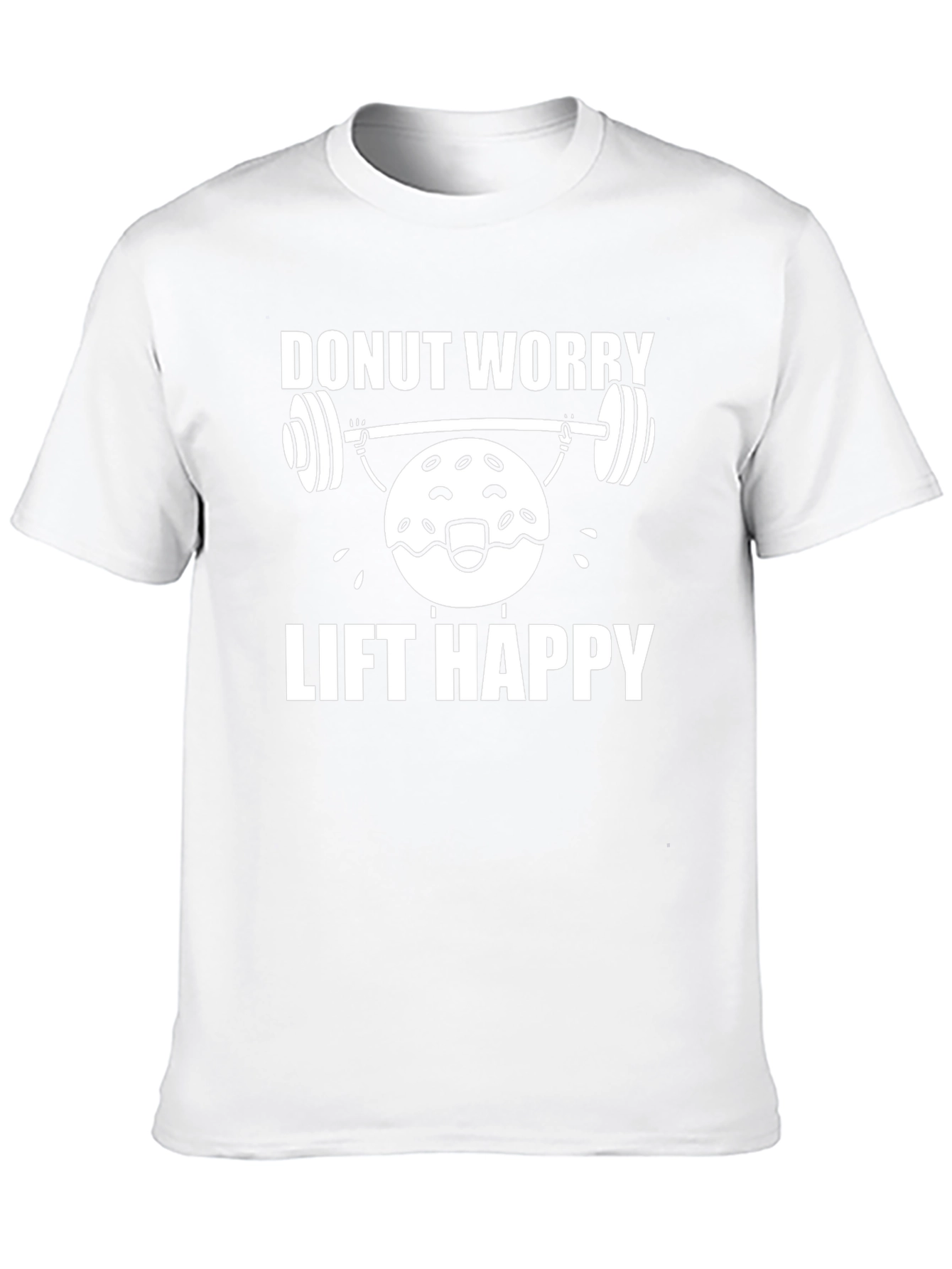 Donut Worry Lift Happy Black T-Shirt